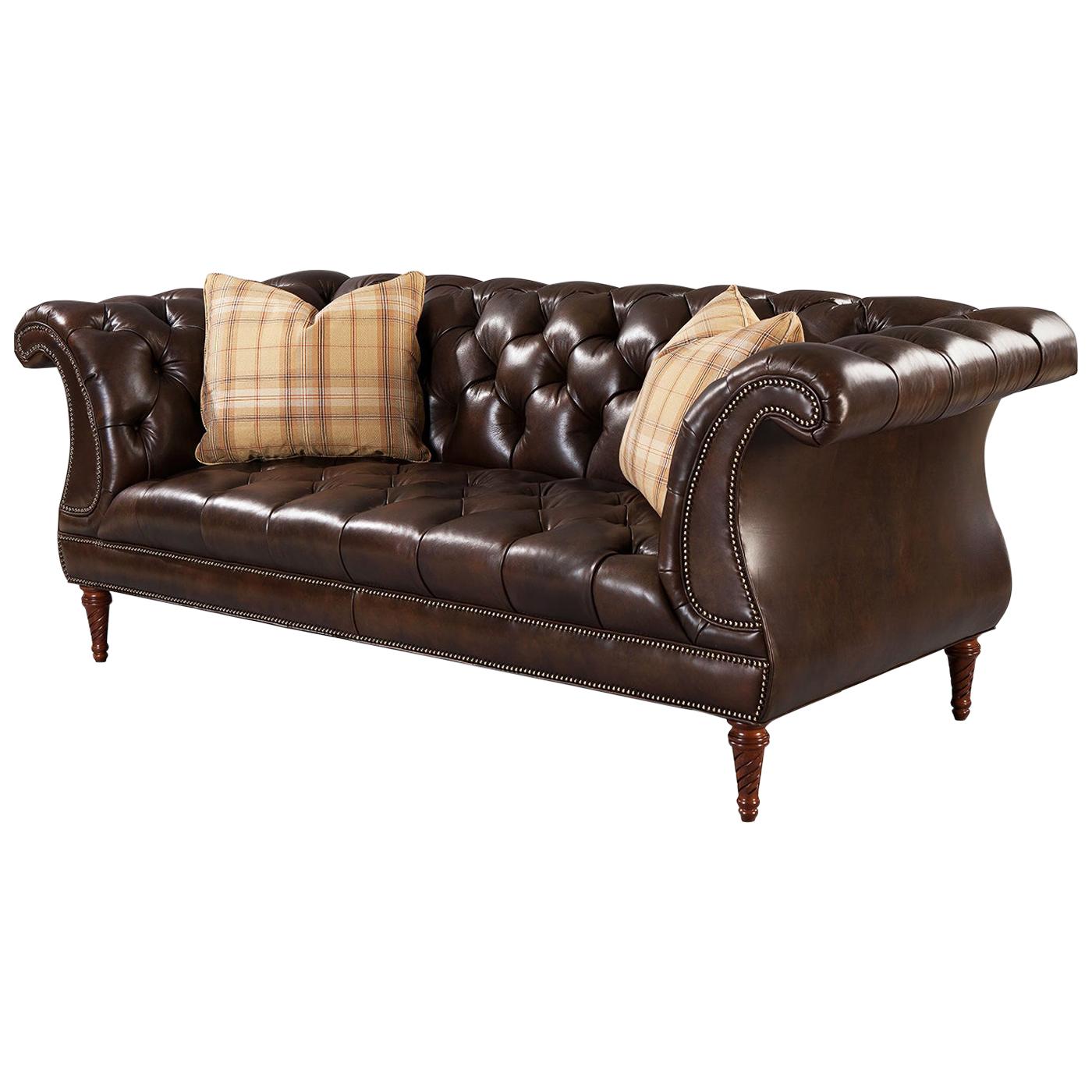 Regency Style Tufted Lyre Sofa