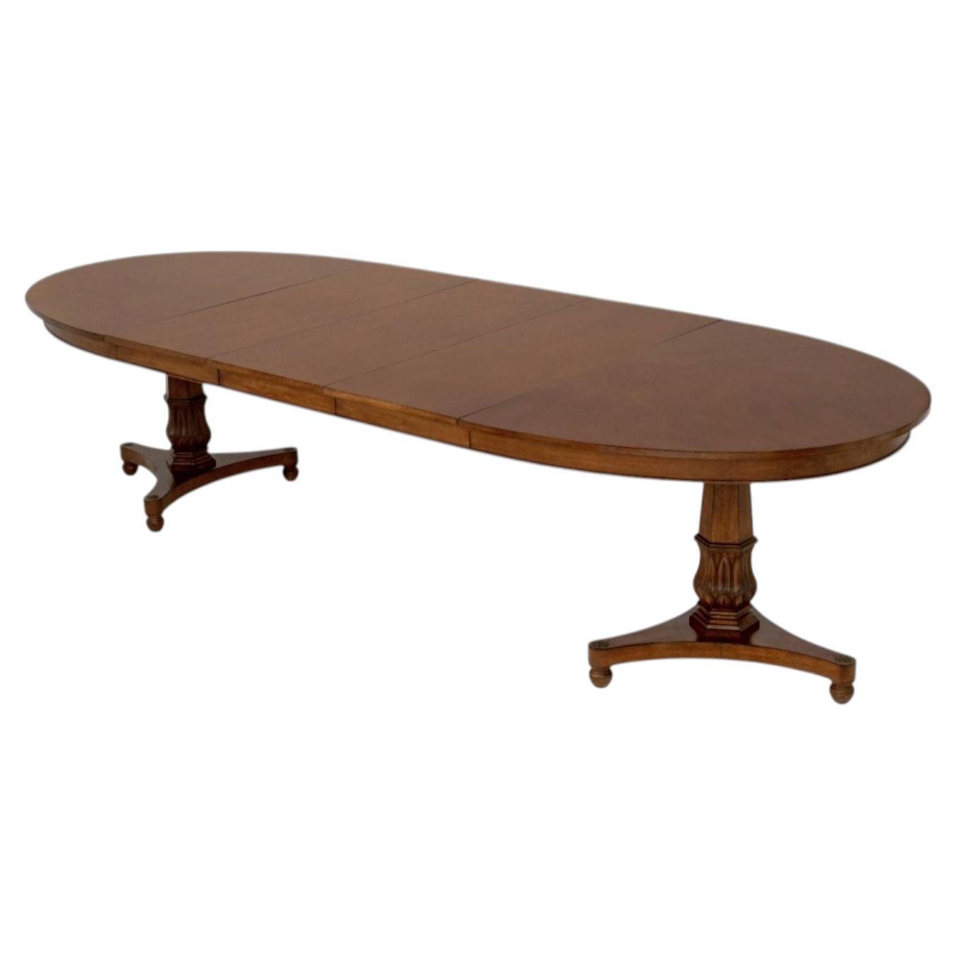 Mesa de Comedor Extensible con Dos Pedestales Estilo Regencia