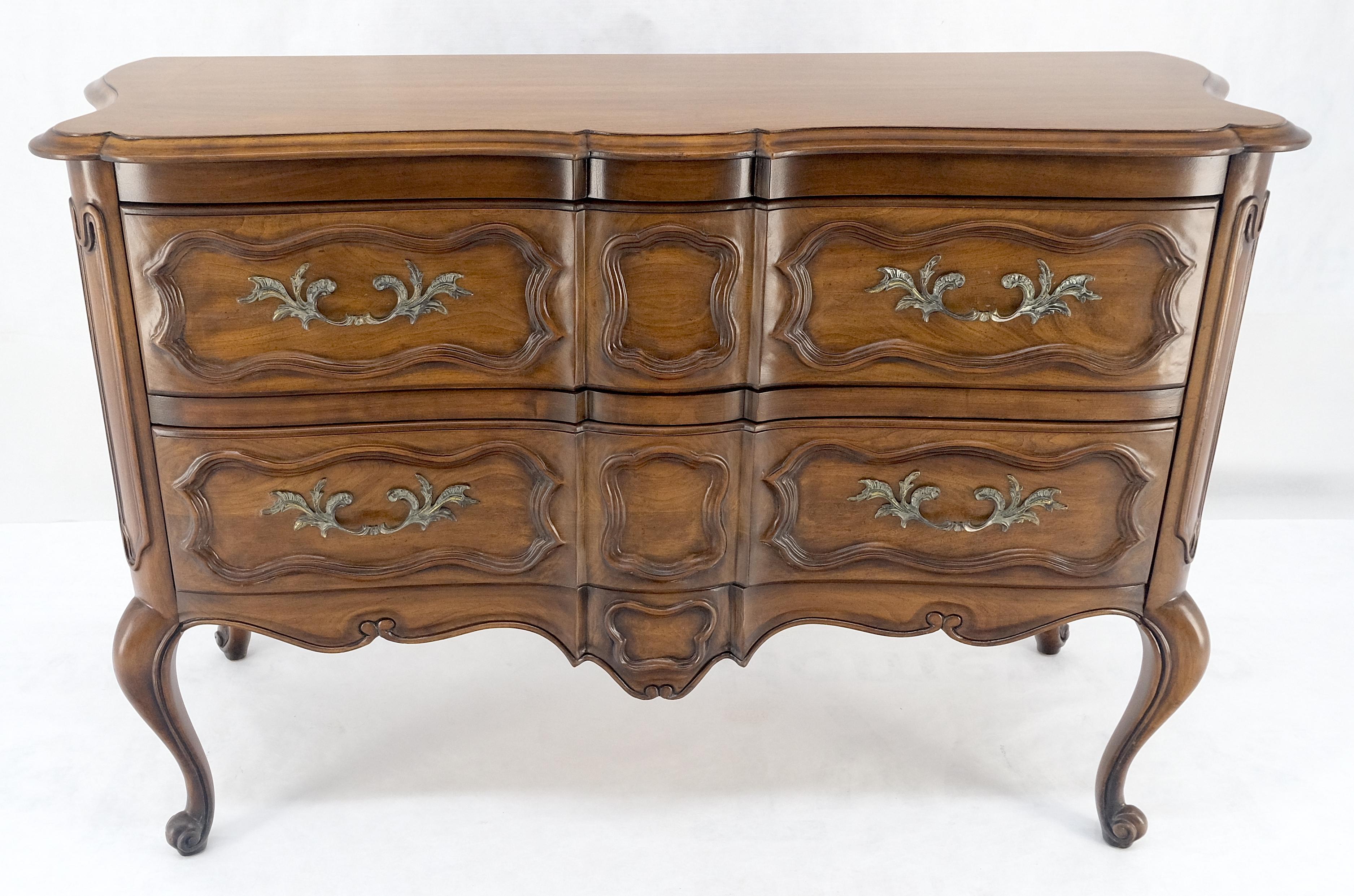 American Regency Style Two Dovetails Drawer Fruit Wood Console Table Hall Dresser MINT! For Sale
