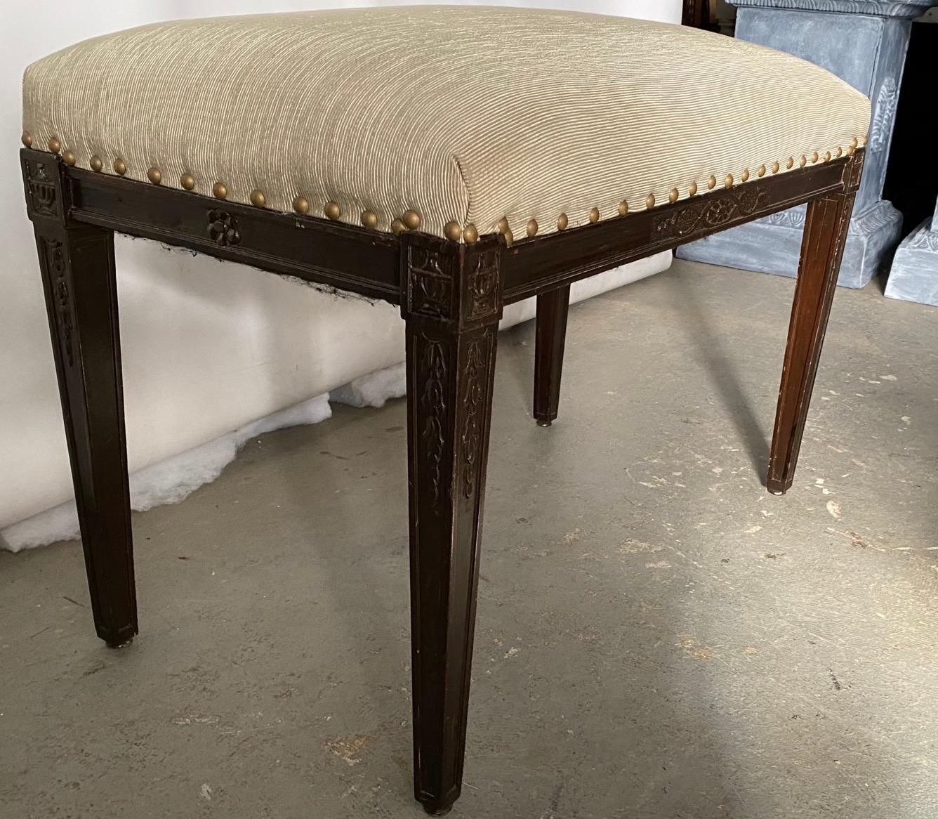 20th Century Regency Style Upholstered Bench