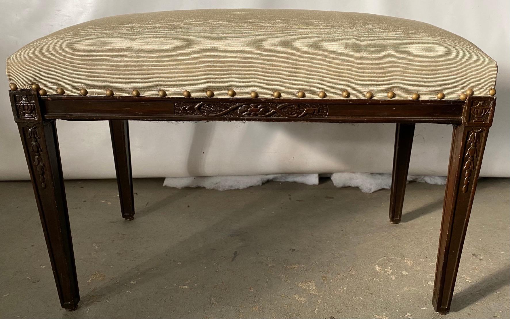 Regency Style Upholstered Bench 1