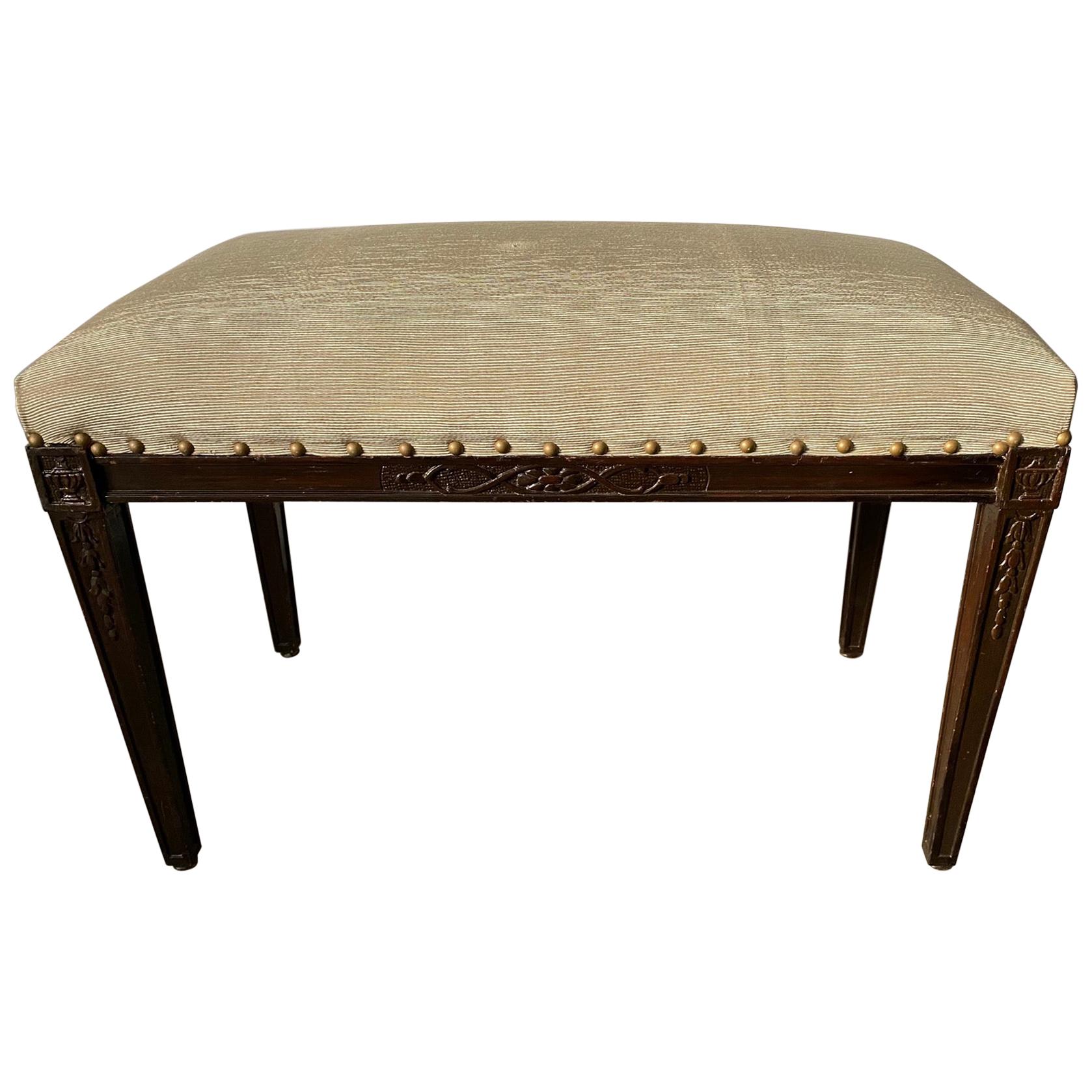 Regency Style Upholstered Bench