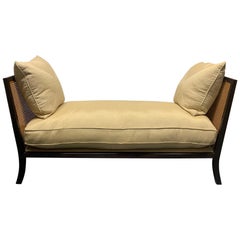 Regency Style Upholstered Cane Daybed