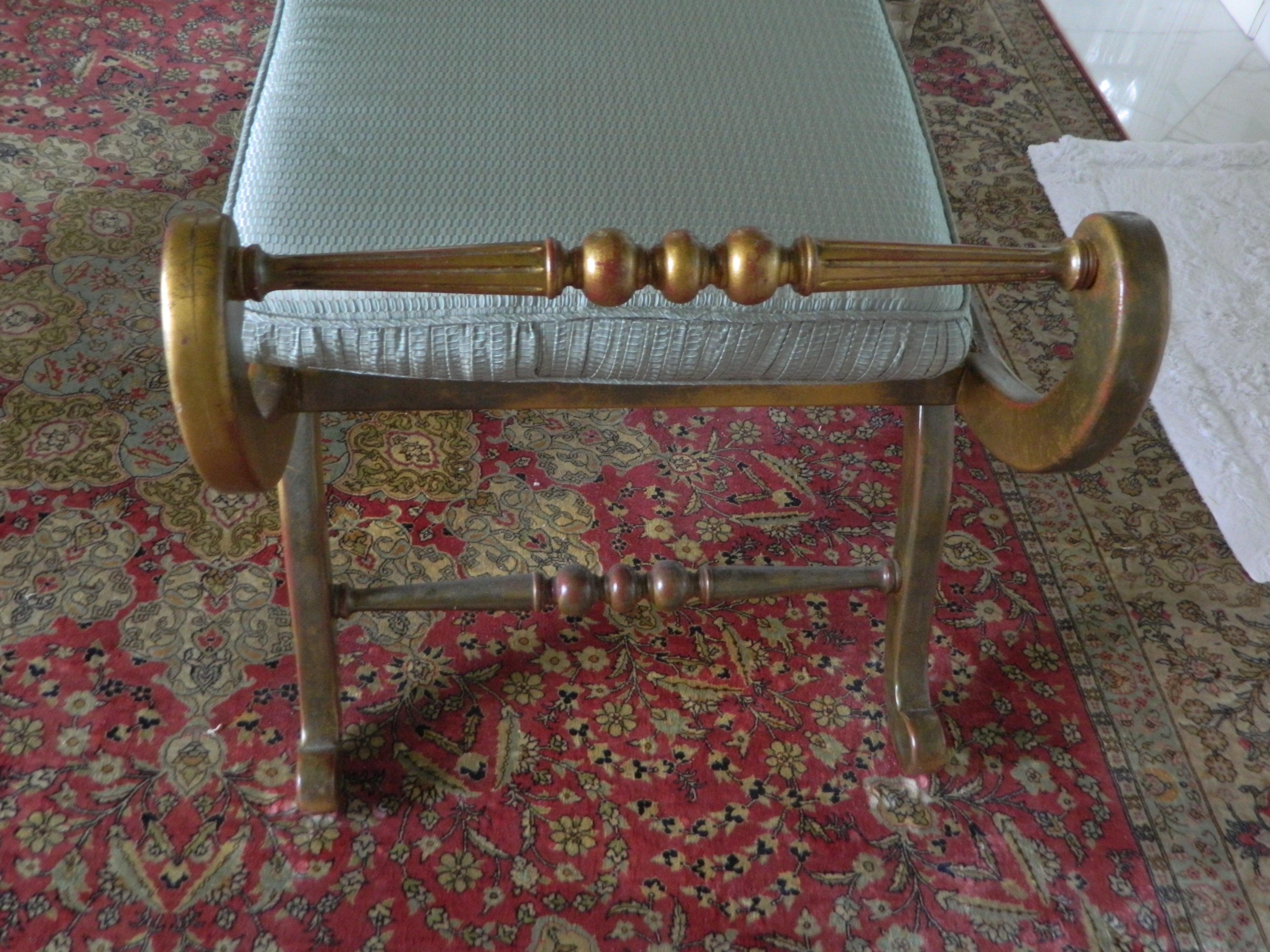 American Regency Style Upholstered Window Bench, 20th Century