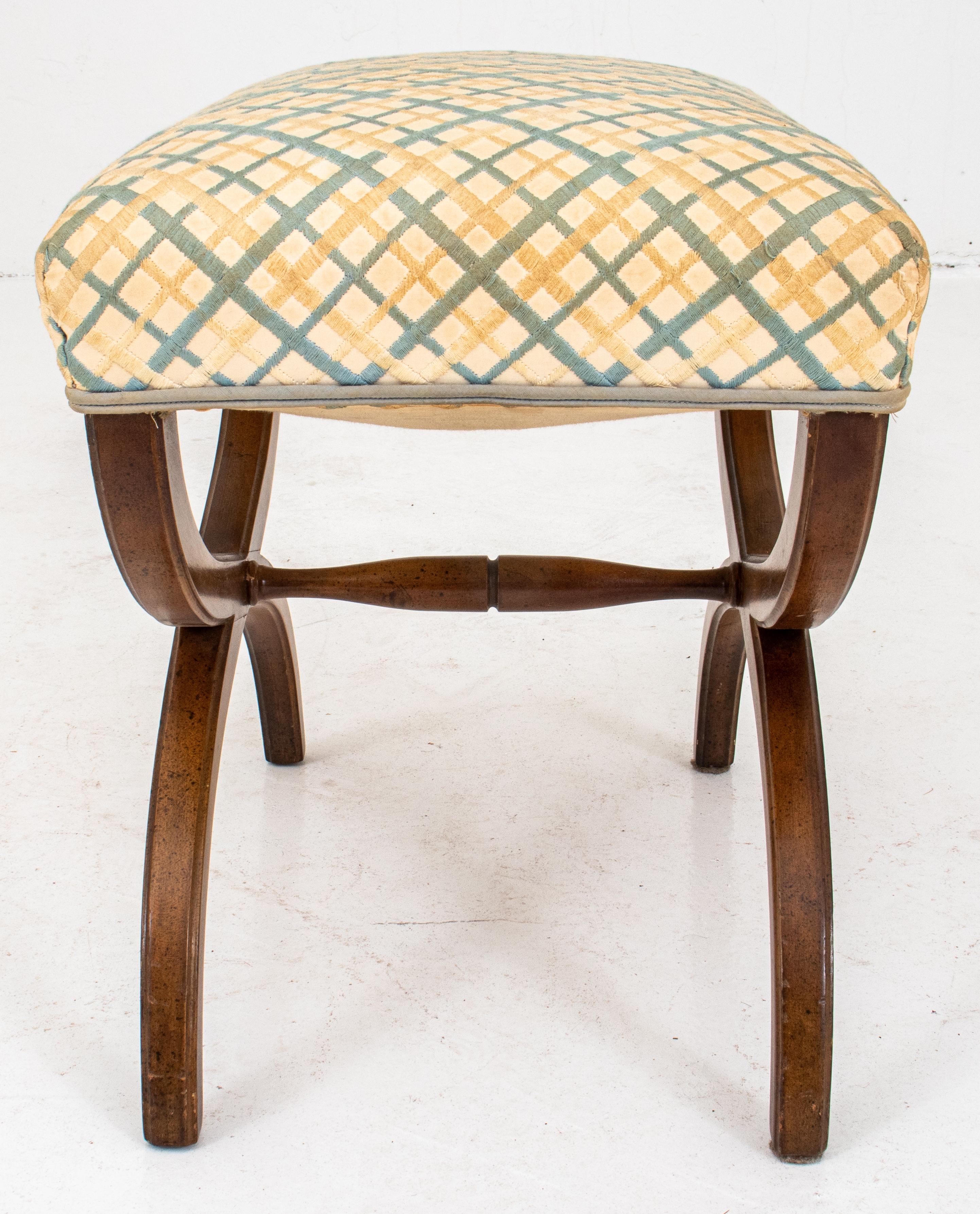 Regency Style Upholstered Wooden Bench 1