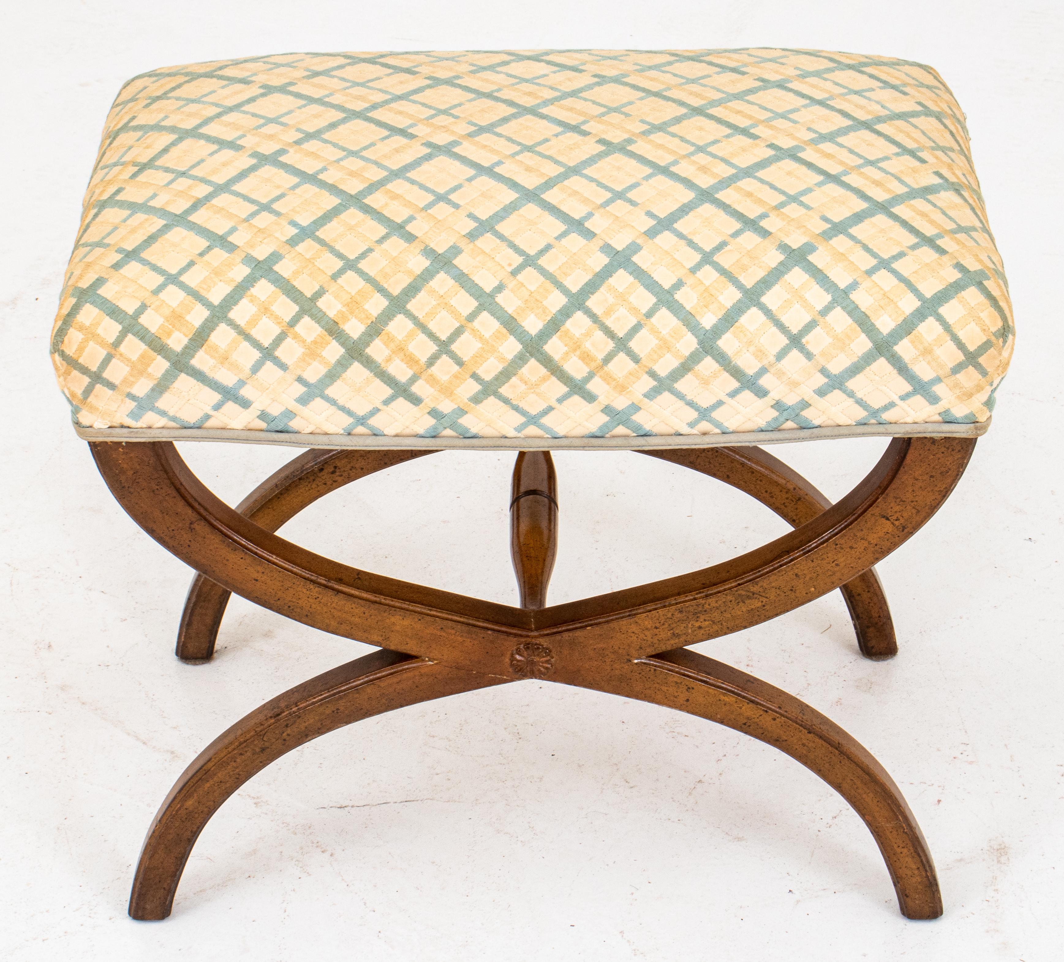 Regency Style Upholstered Wooden Bench 3