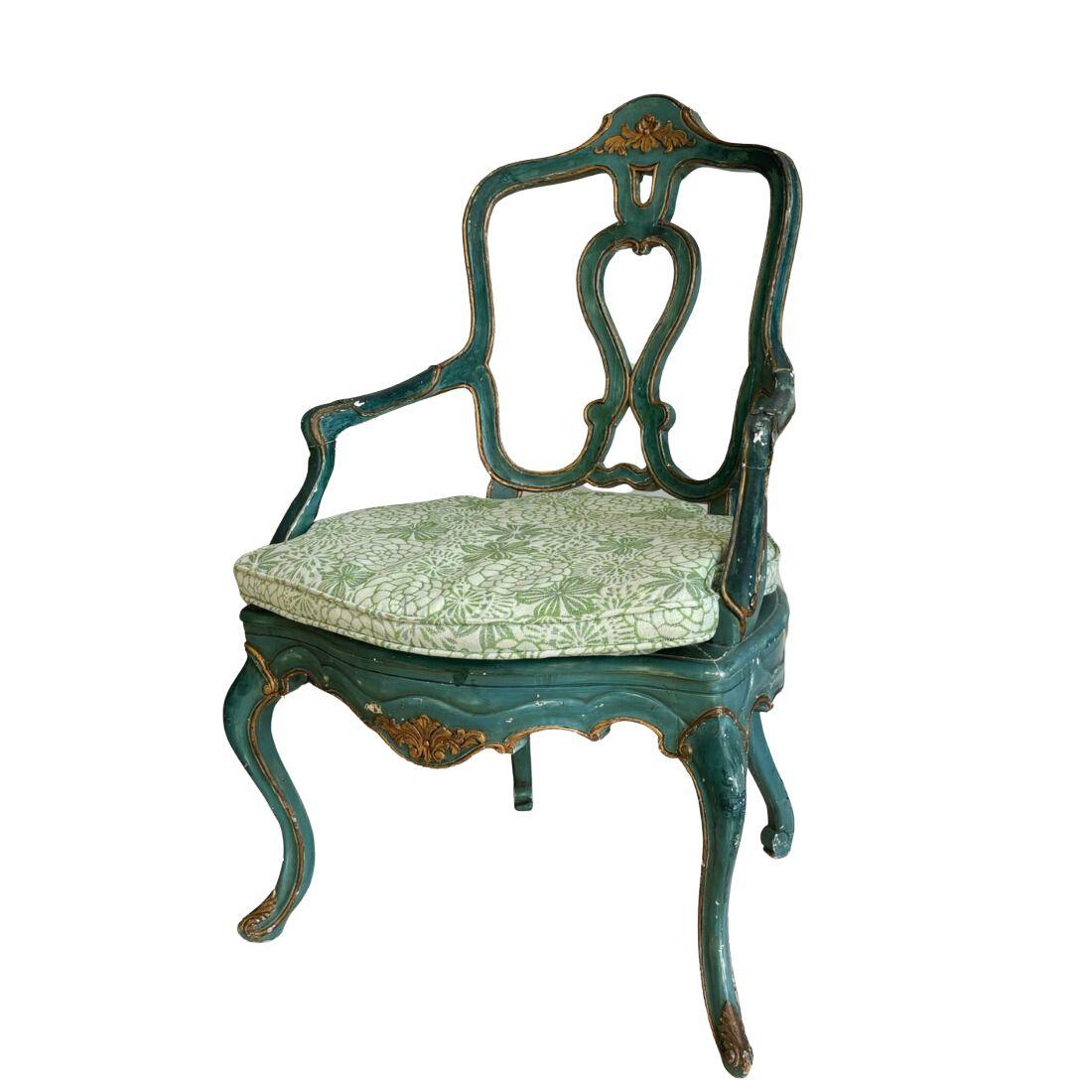 Regency Style Vintage Fauteuil Chair With Cushion (Unbekannt) im Angebot