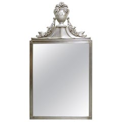 Parcel Gilt Silver Leaf French Neoclassical Wall Mirror