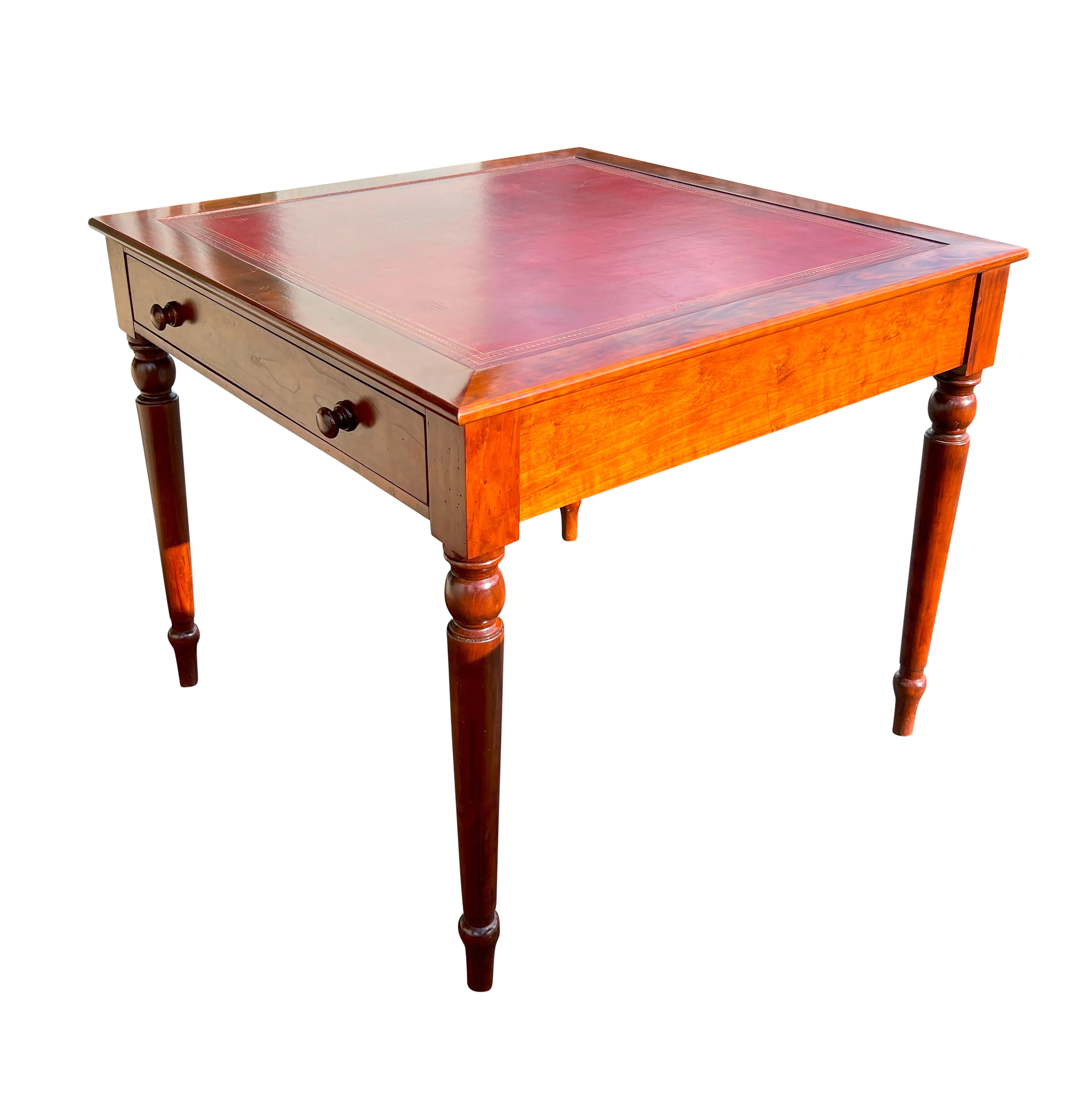 Regency Style Walnut Card Table In Good Condition For Sale In Essex, MA