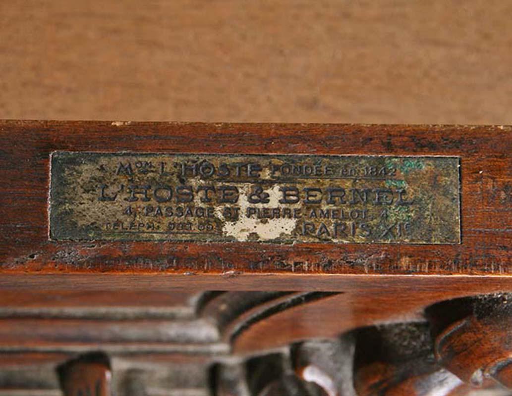 Regency Style Walnut Carved Side Table by L'hoste Et Bernel For Sale 9