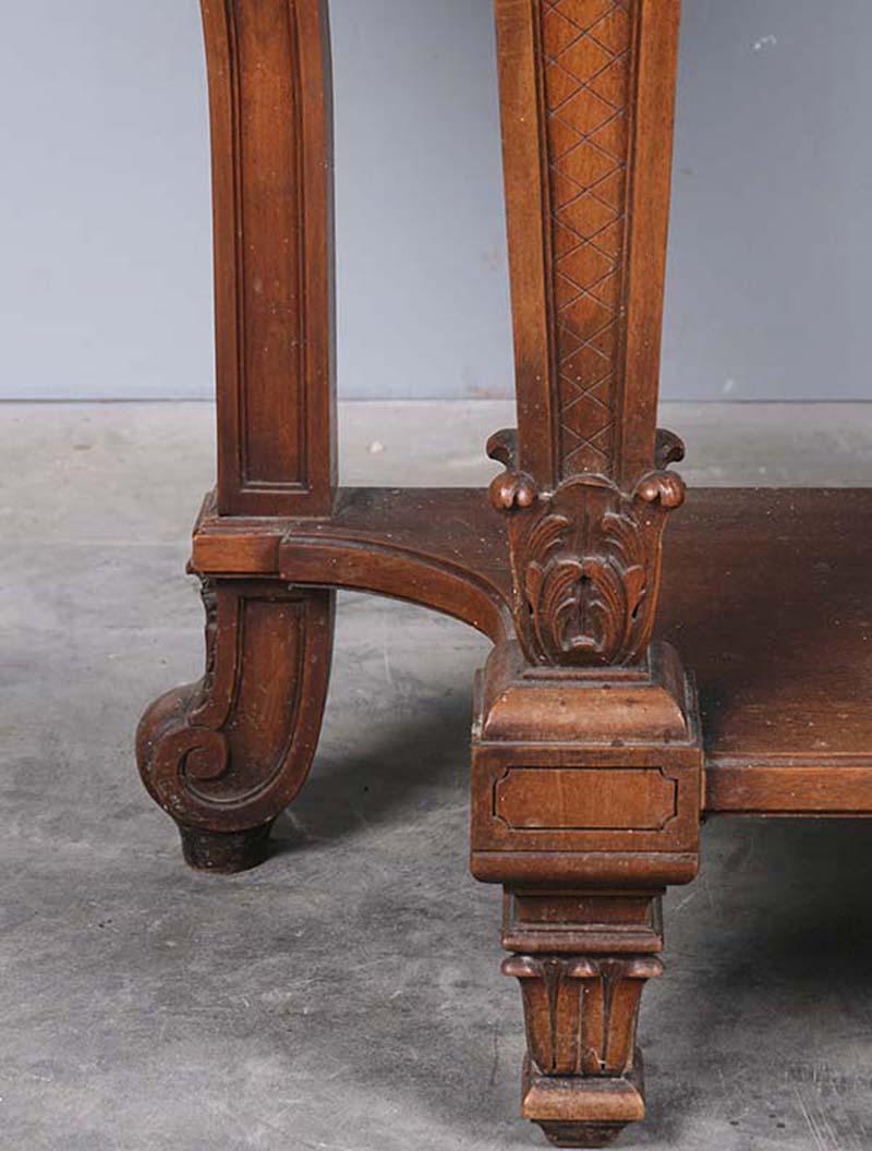 Late 19th Century Regency Style Walnut Carved Side Table by L'hoste Et Bernel For Sale