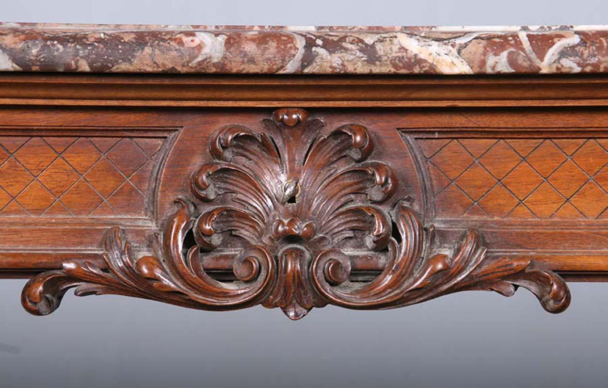 Regency Style Walnut Carved Side Table by L'hoste Et Bernel For Sale 2