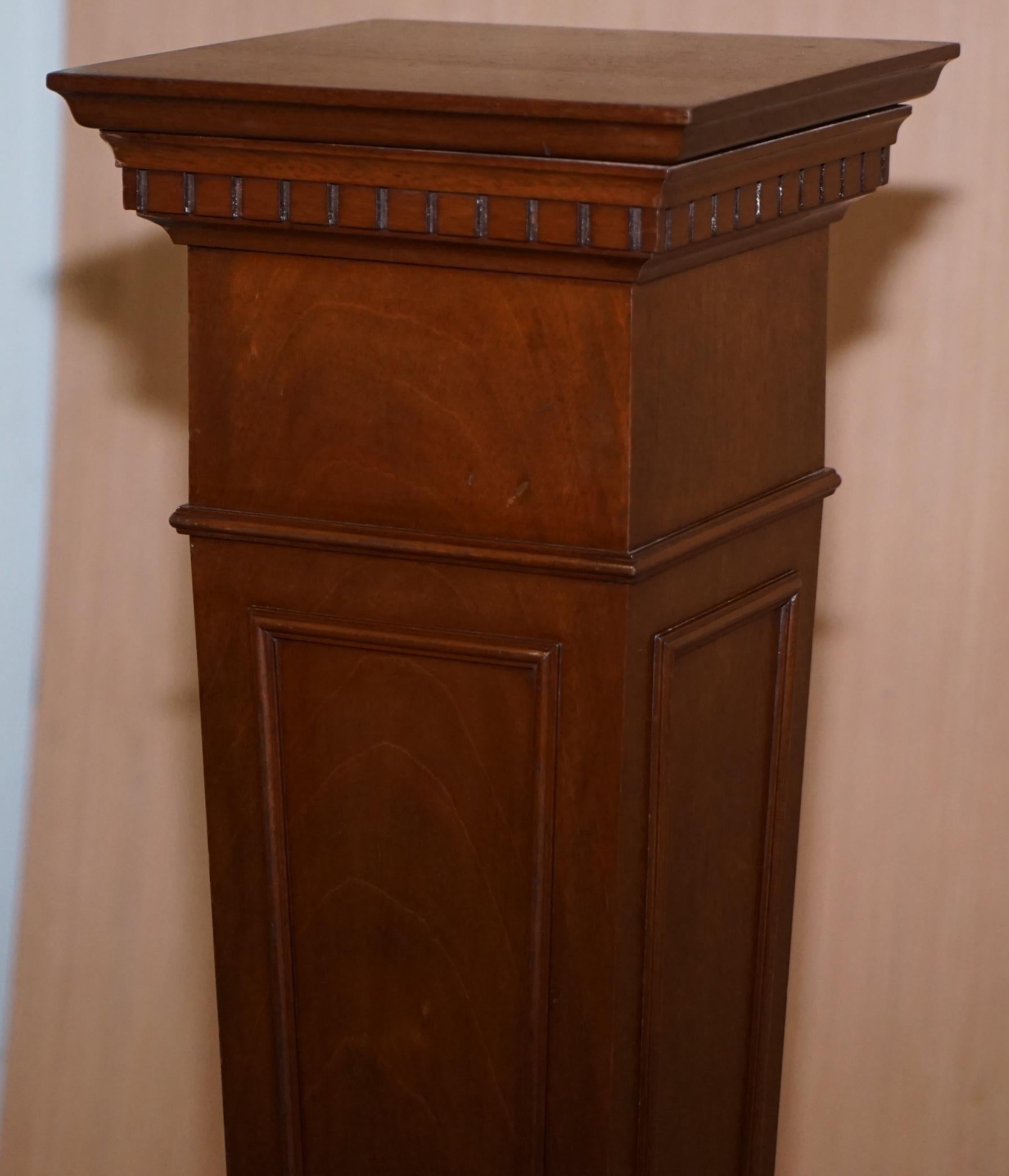 Early 20th Century Regency Style Walnut circa 1900 Pedestal Jardiniere Stand for Busts Statues Etc