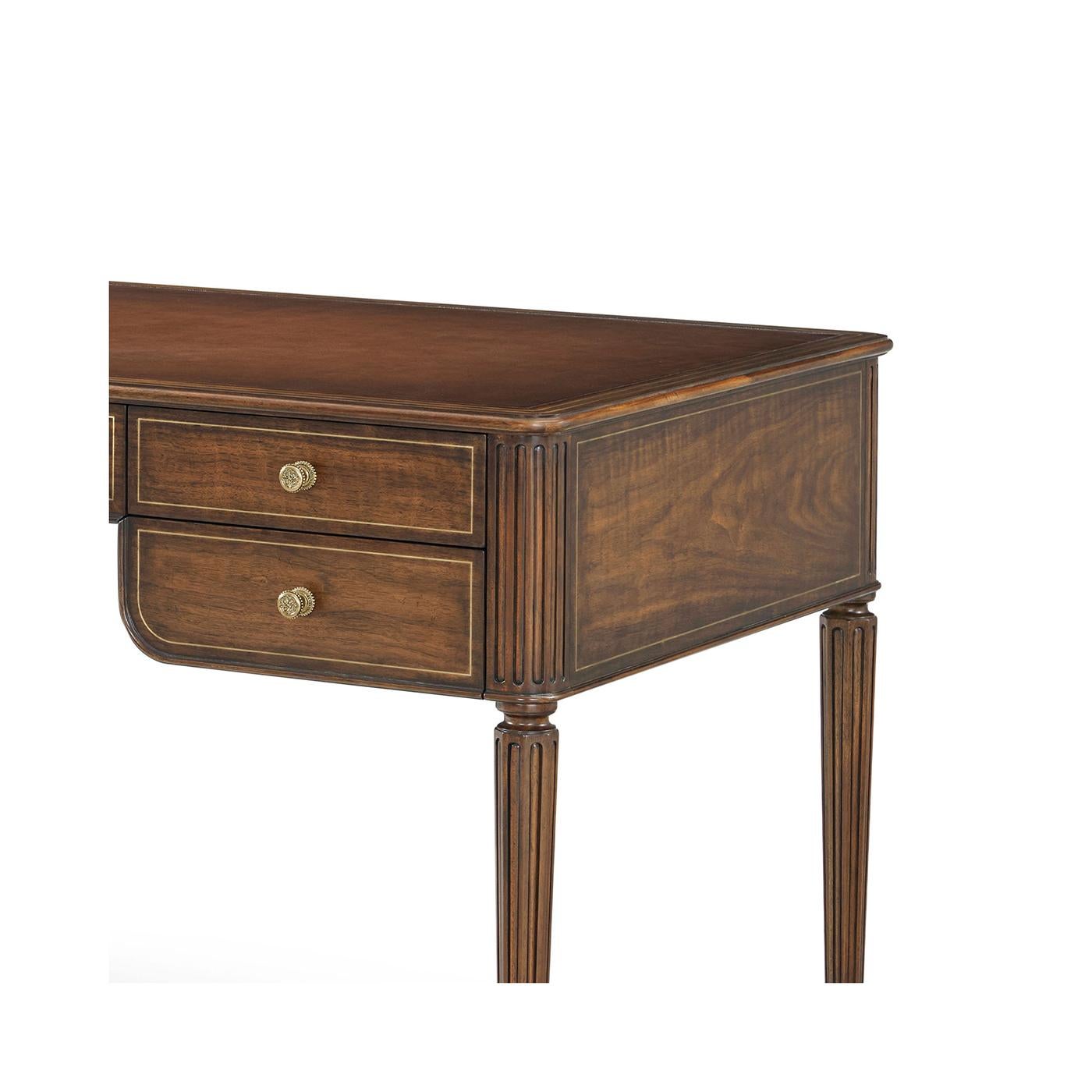 Vietnamese Regency Style Walnut Desk For Sale