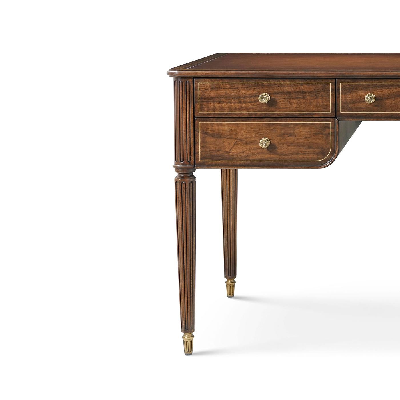 Regency Style Walnut Desk In New Condition For Sale In Westwood, NJ