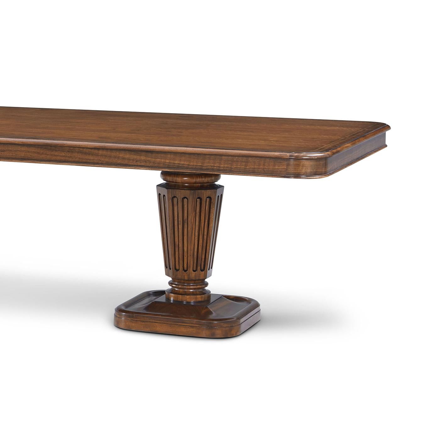 Vietnamese Regency Style Walnut Dining Table For Sale