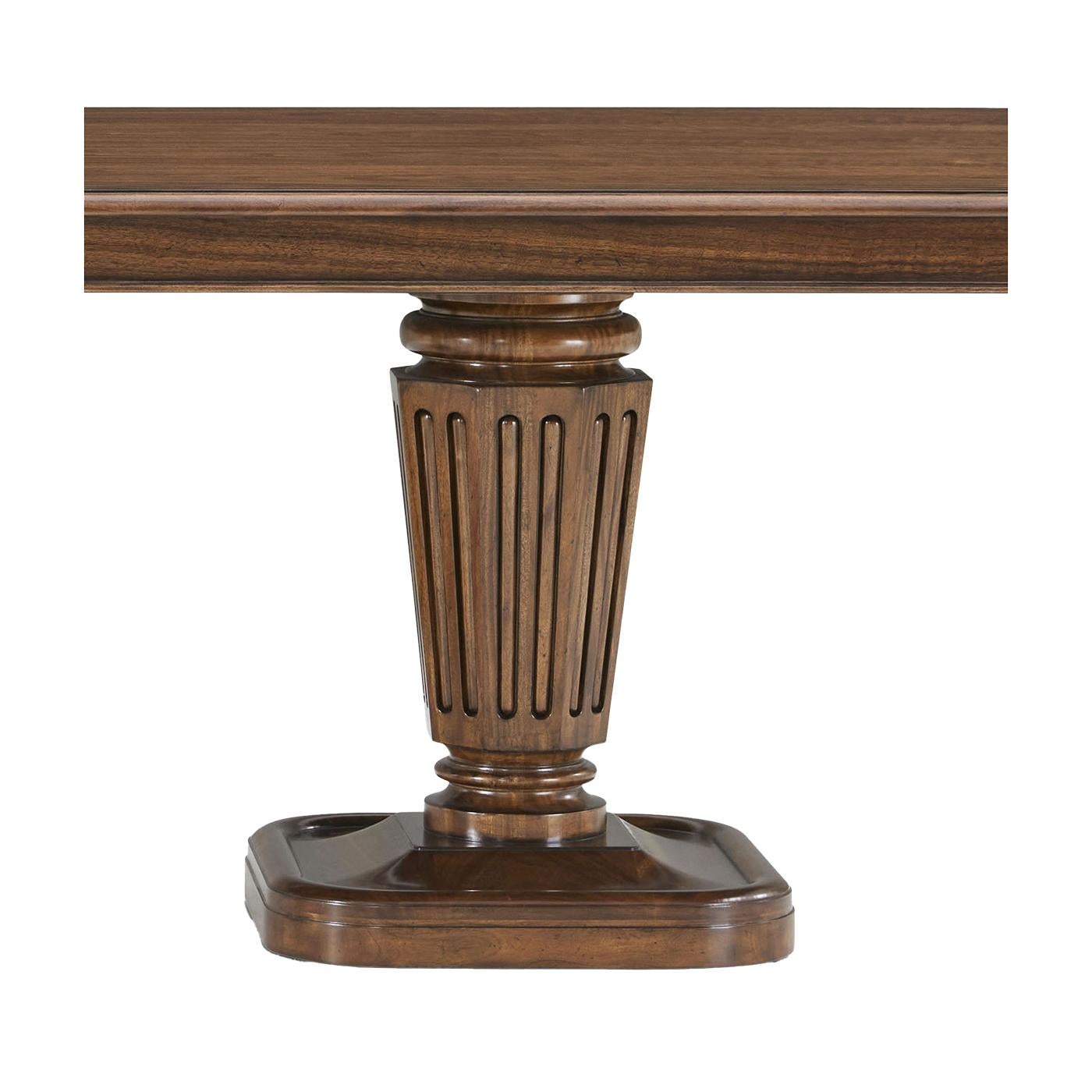 Regency Style Walnut Dining Table In New Condition For Sale In Westwood, NJ
