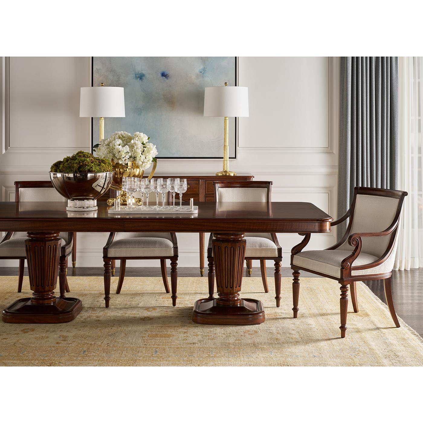 Regency Style Walnut Dining Table For Sale 1