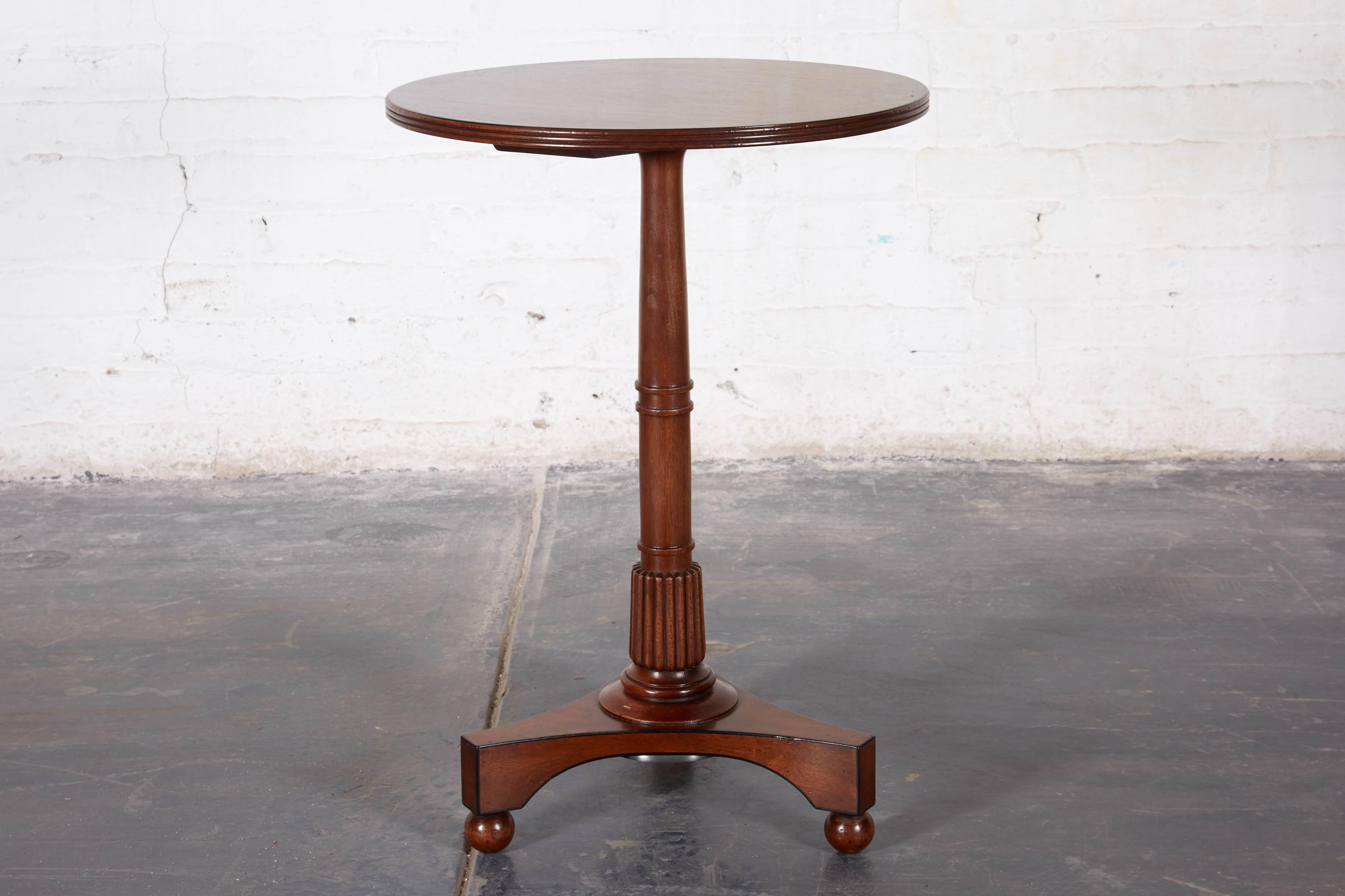 20th Century Regency Style Walnut End Tables with Ebony Inlay