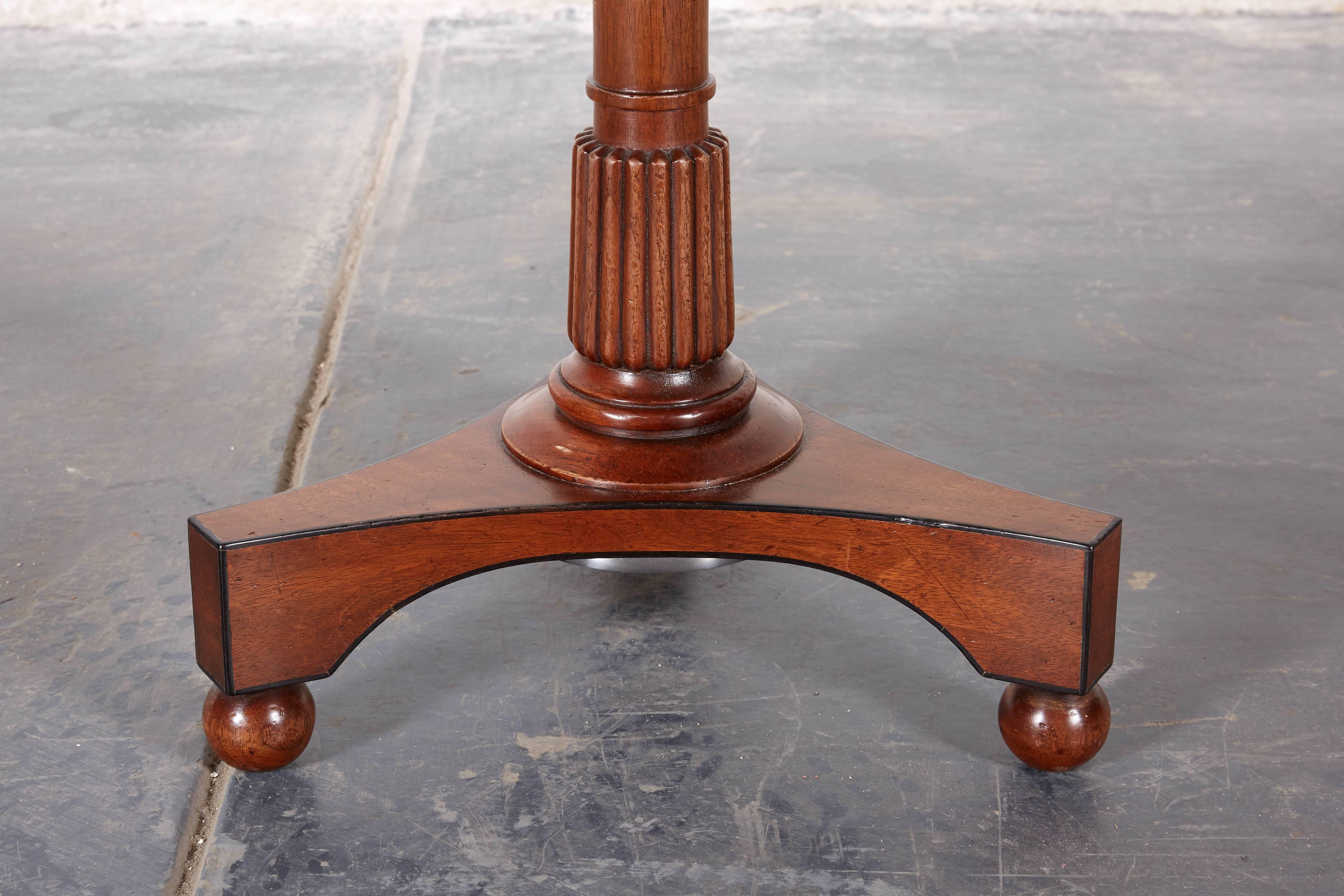 Regency Style Walnut End Tables with Ebony Inlay 1