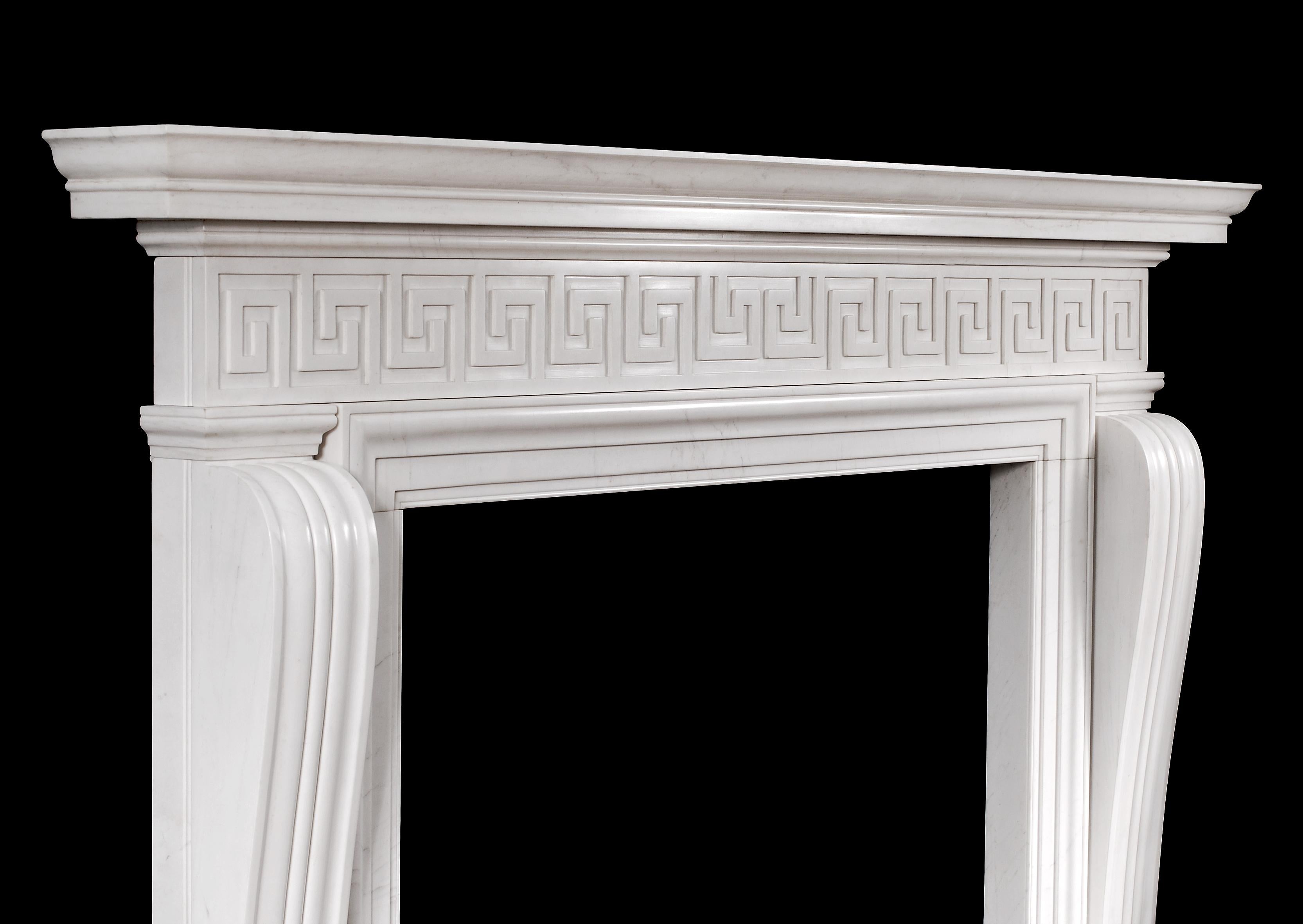 British Regency Style White Marble Chimneypiece For Sale