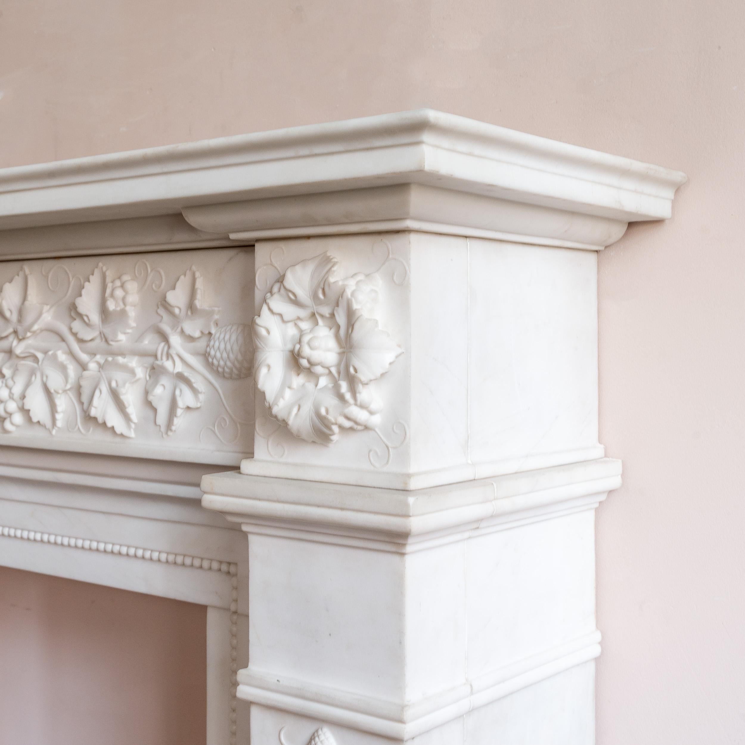 Regency Style White Marble Fireplace For Sale 6