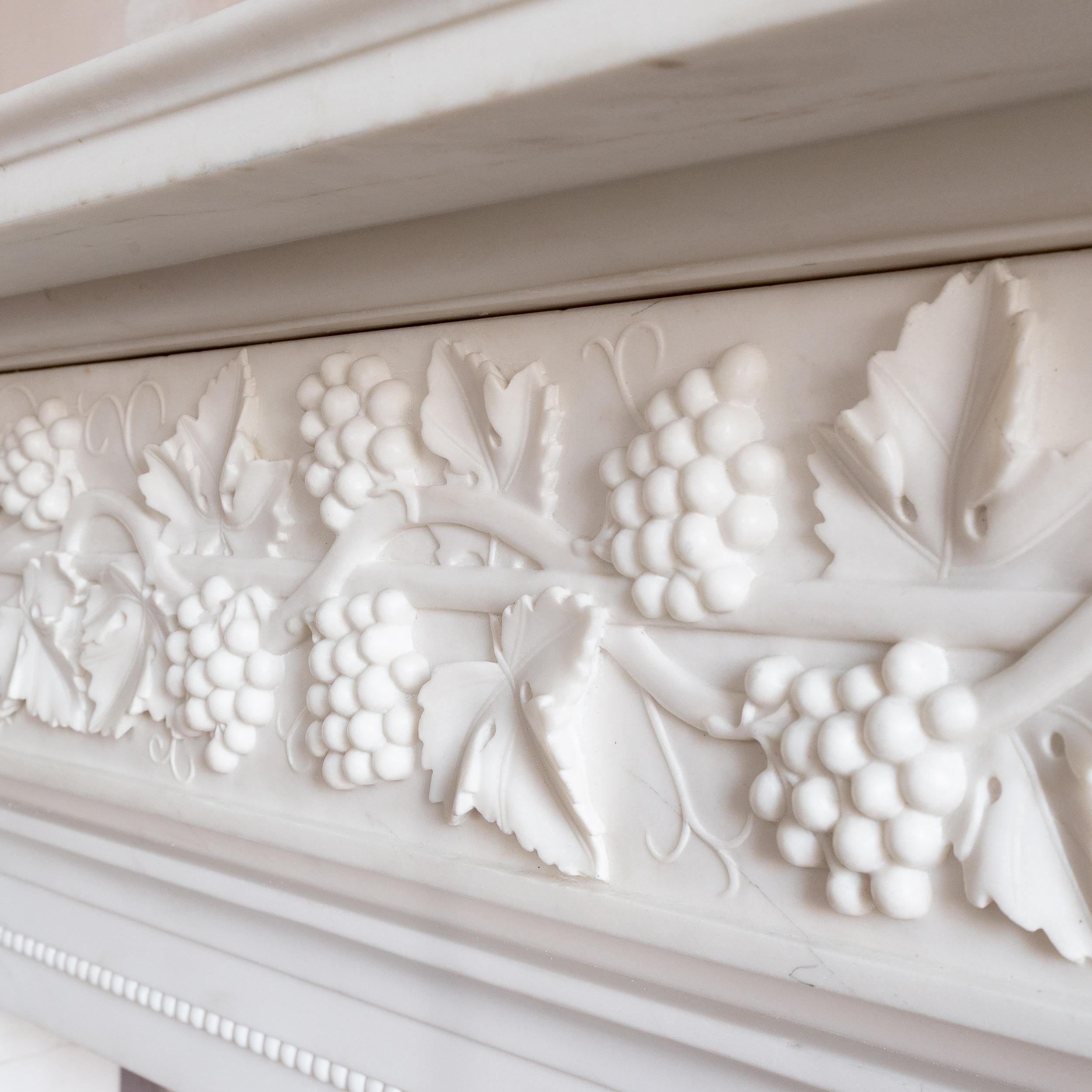 Regency Style White Marble Fireplace For Sale 7