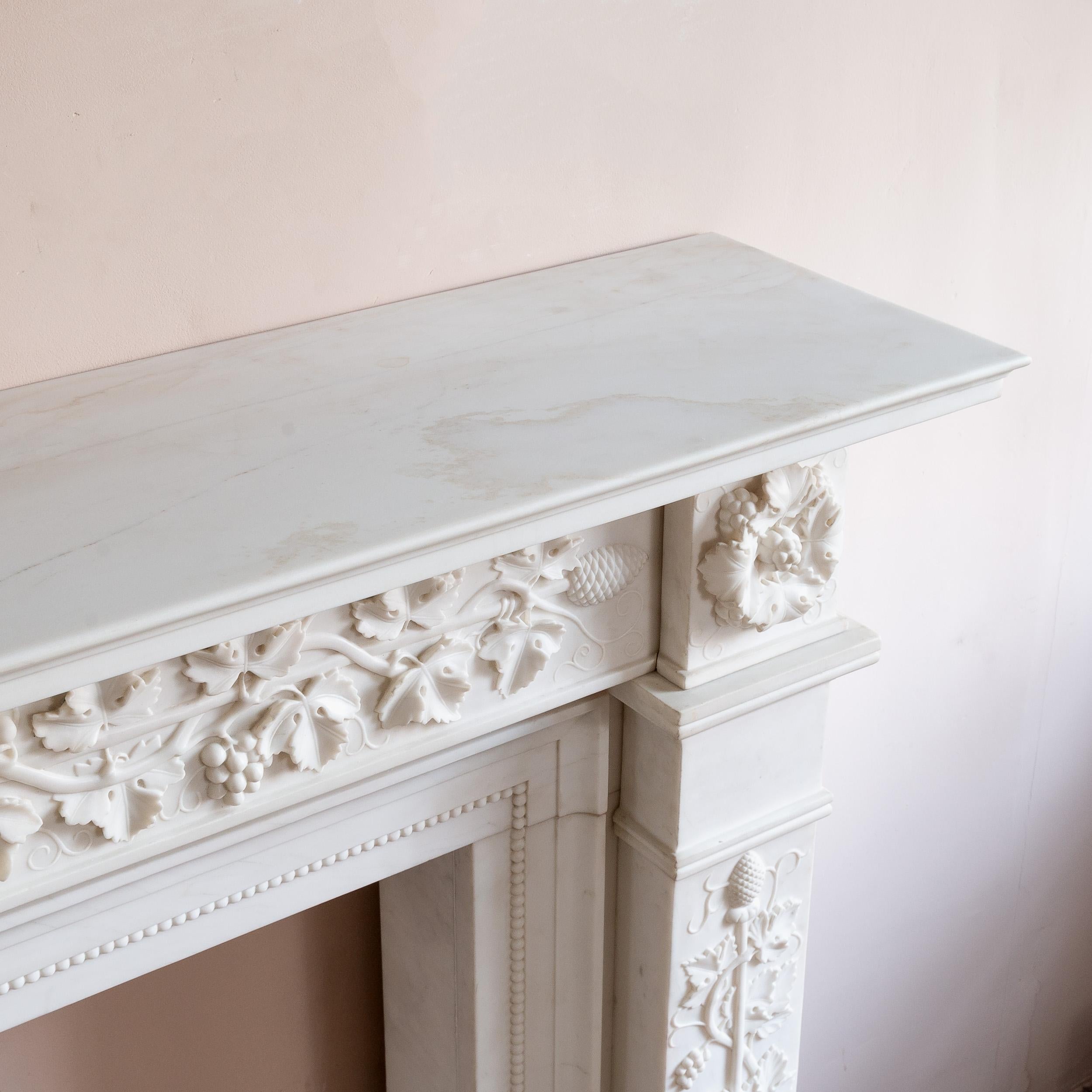 Regency Style White Marble Fireplace For Sale 8