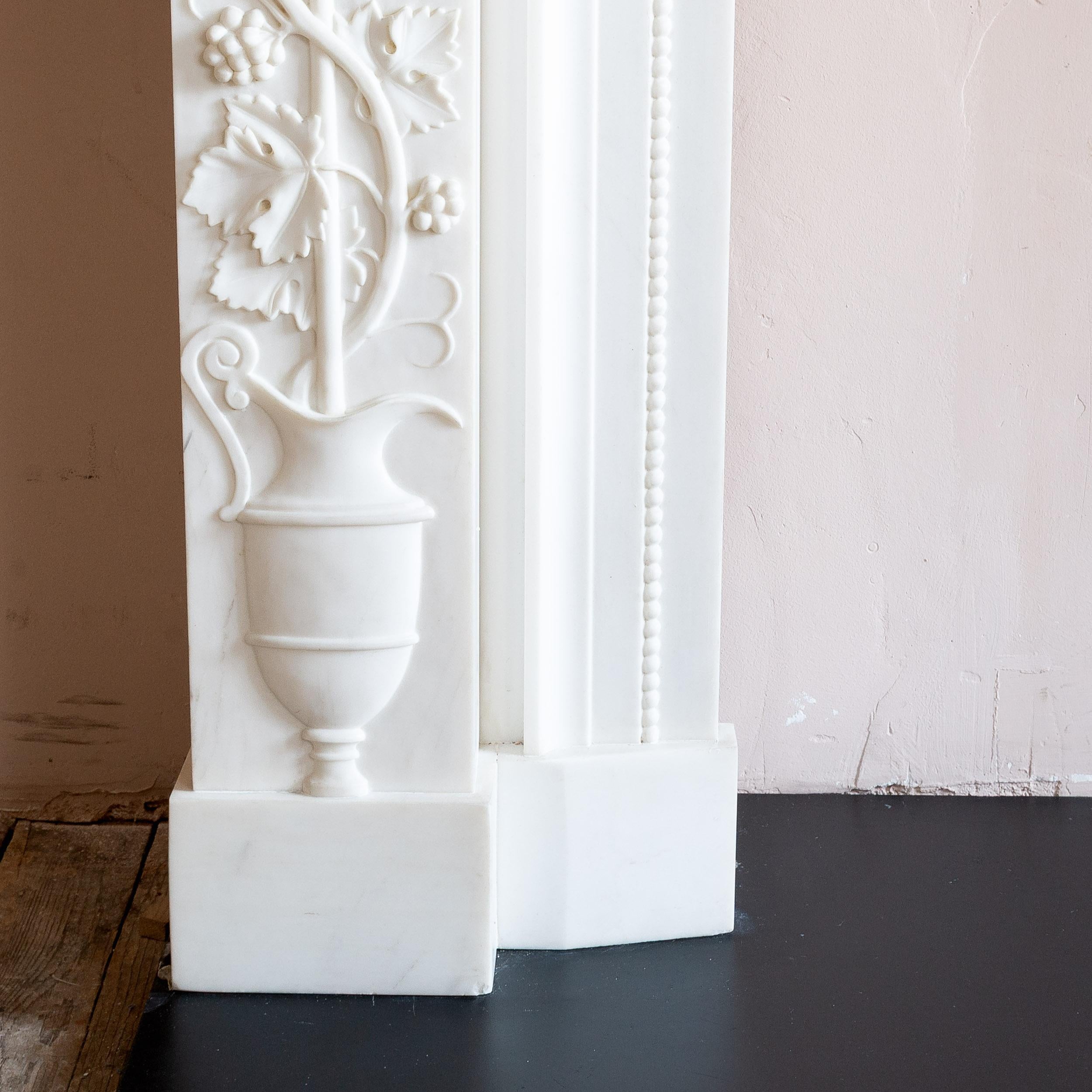 Regency Style White Marble Fireplace For Sale 9