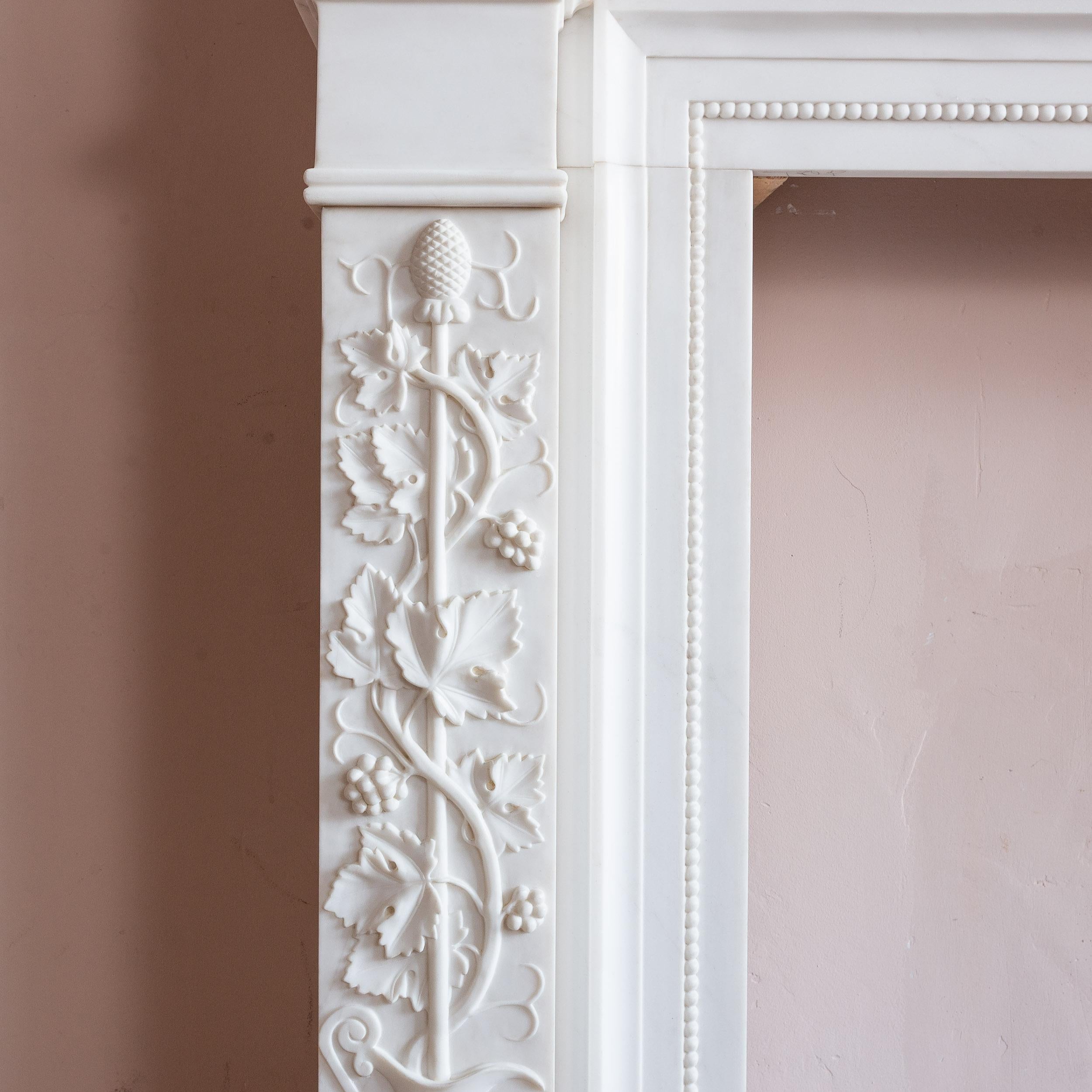 Regency Style White Marble Fireplace For Sale 10