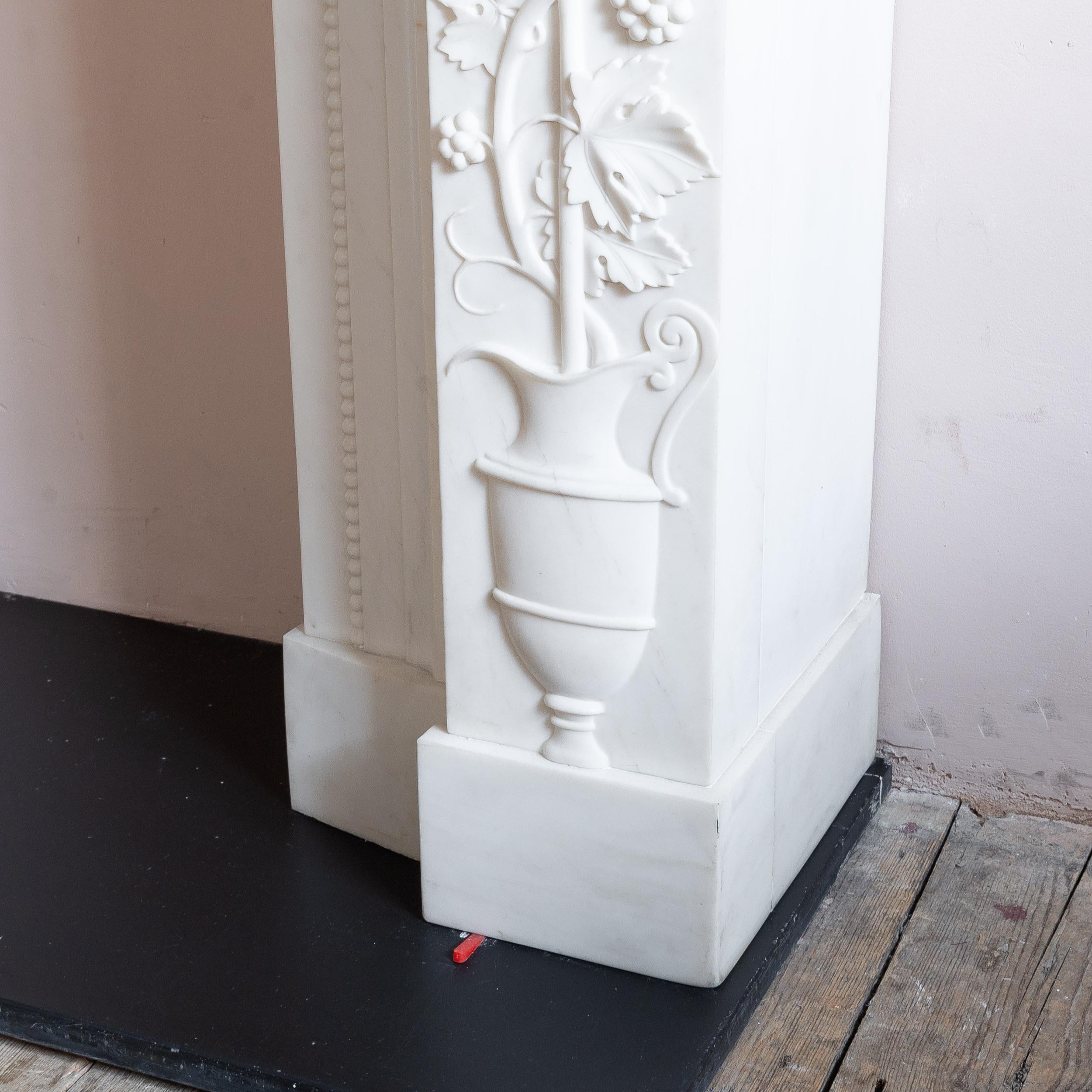 Regency Style White Marble Fireplace For Sale 11