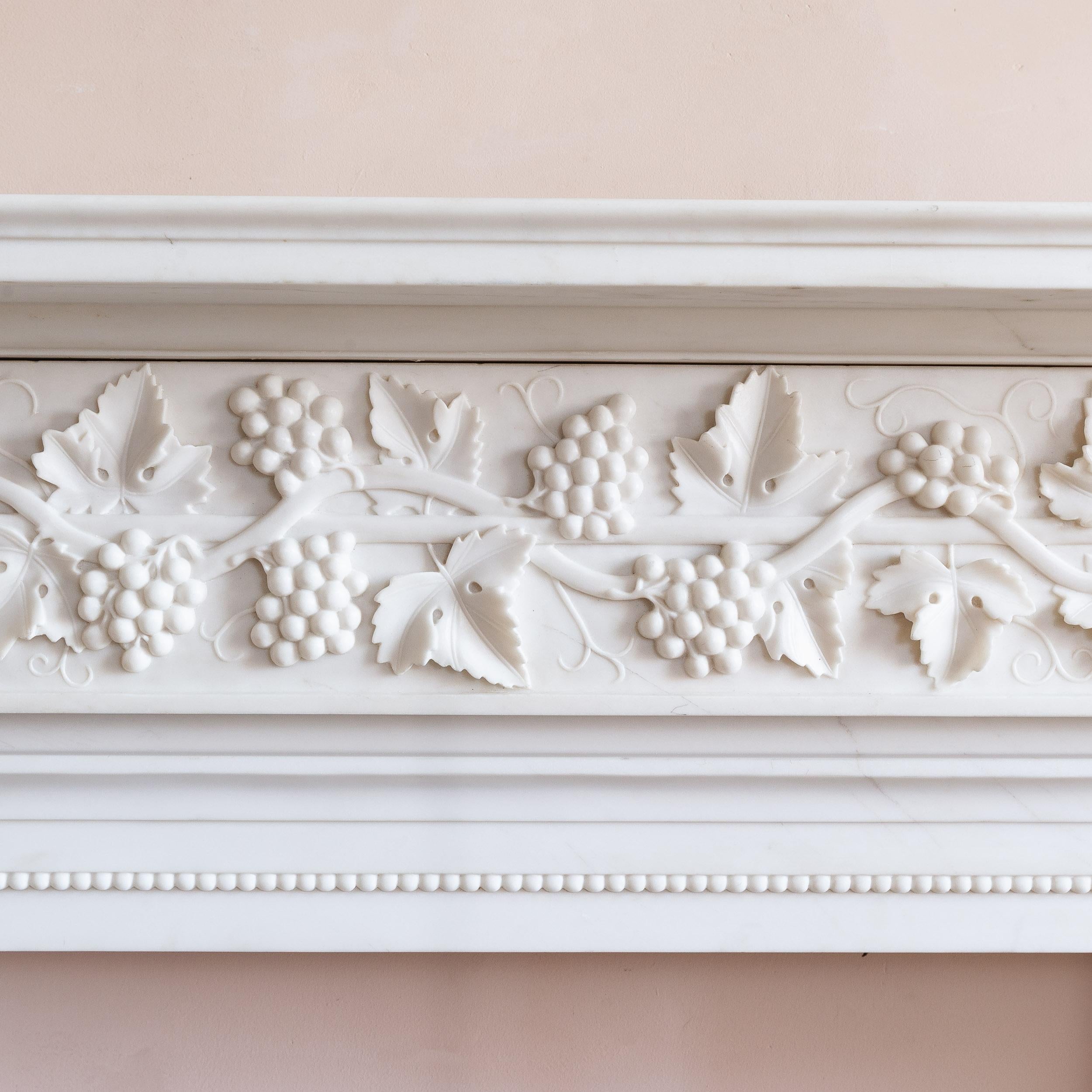 Regency Style White Marble Fireplace For Sale 3