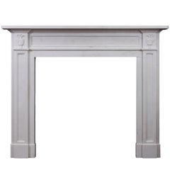 Retro Regency Style White Marble Fireplace