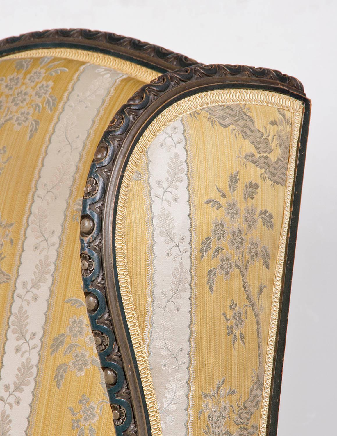 Regency Style Wing Chair from France, 19th Century 3