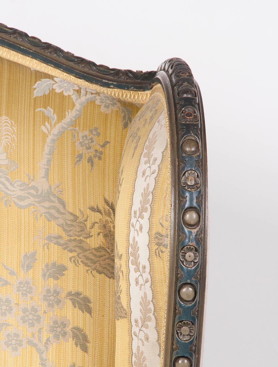 Regency Style Wing Chair from France, 19th Century 9
