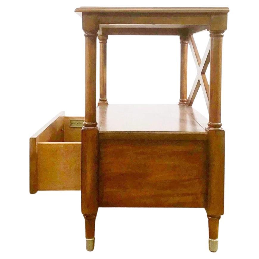 Regency Style X Nightstand Bedside Tables, Pair In Good Condition In Lambertville, NJ