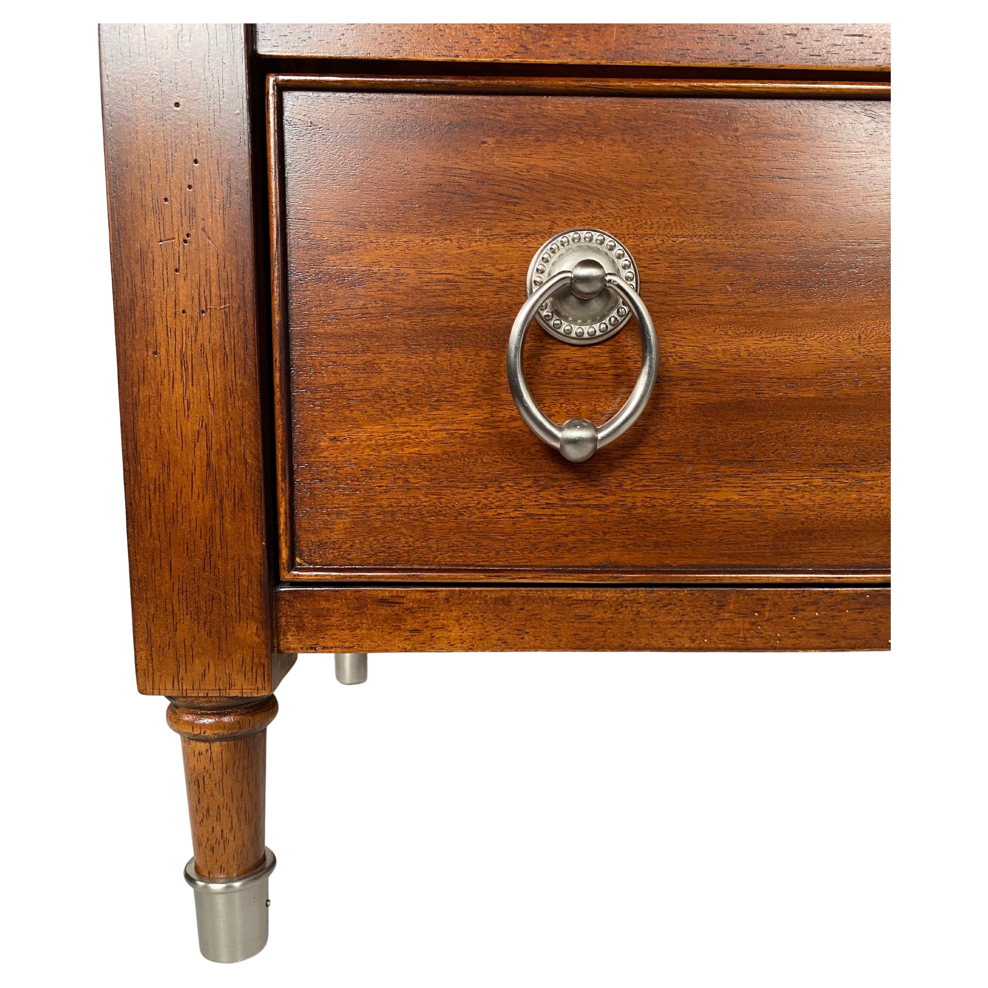 Metal Regency Style X Nightstand Bedside Tables, Pair