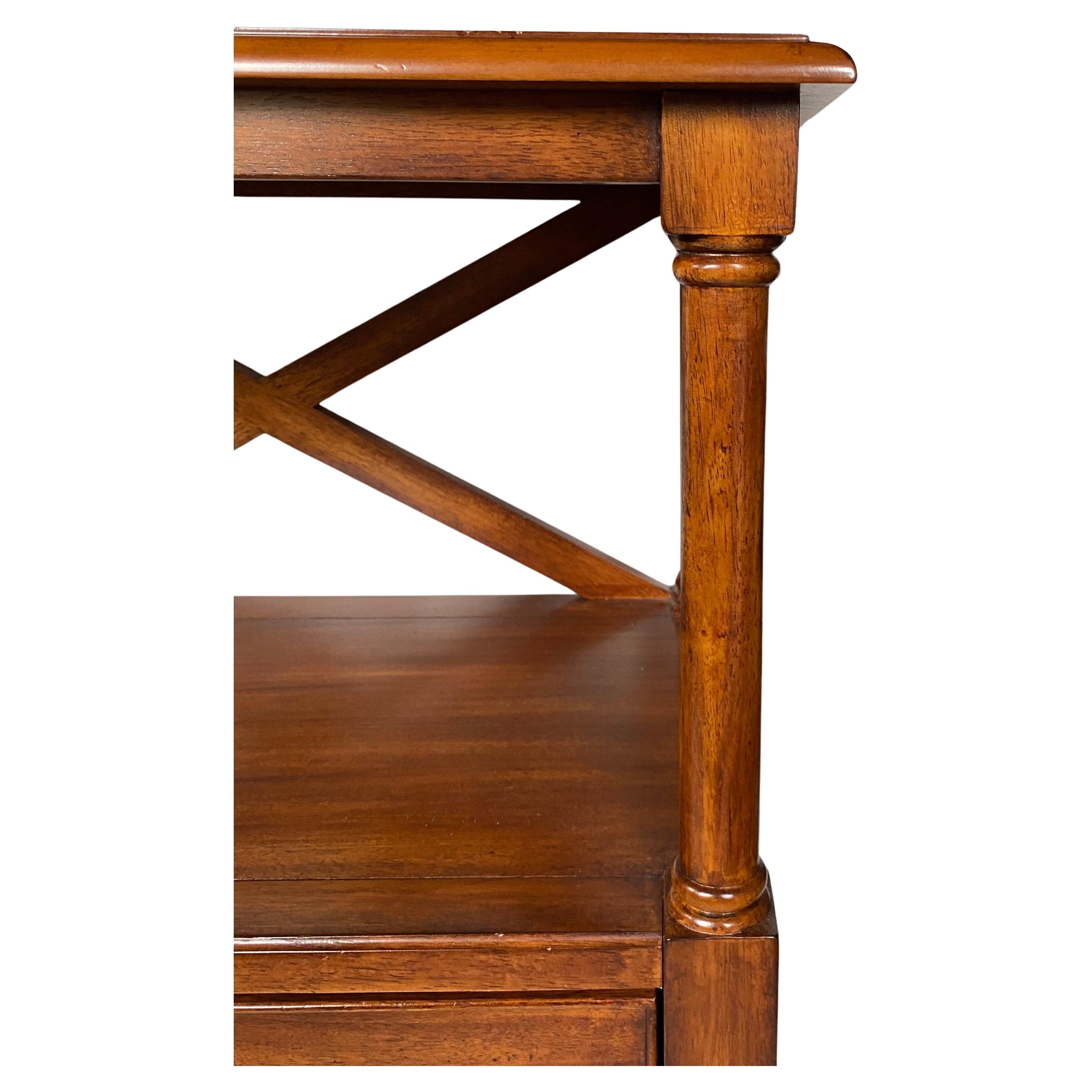 Regency Style X Nightstand Bedside Tables, Pair 1