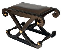 Regency Style X Bench with Faux Leather
