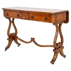 Antique Regency Style Yew Wood Sofa Table / Desk