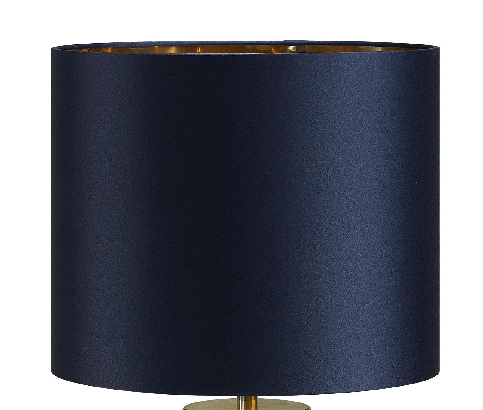 Regency Table Lamp by Memoir Essence
Dimensions: D 30 x W 30 x H 60 cm.
Materials: Polished brass, knurled tubes, white marble and satin fabric.

Besides its small size as a table lamp demands, Regency table lamp presents a carved brass junction of
