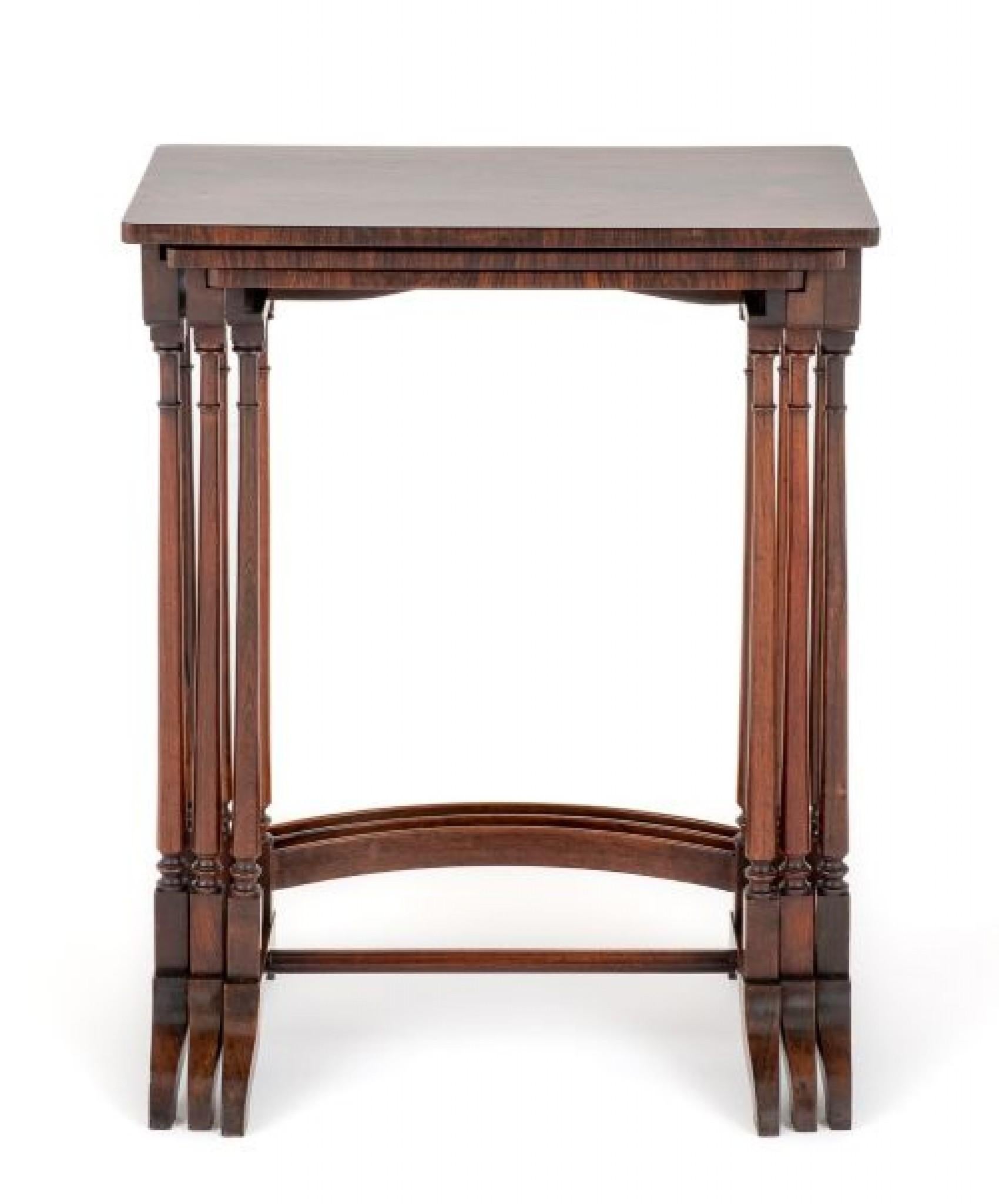 Set di 3 tavolini Regency in palissandro in vendita 3
