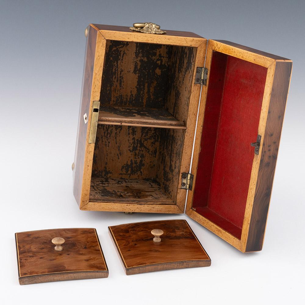 Inizio XIX secolo Porta tè Regency a forma di sarcofago in tasso di boro del 1820 circa in vendita