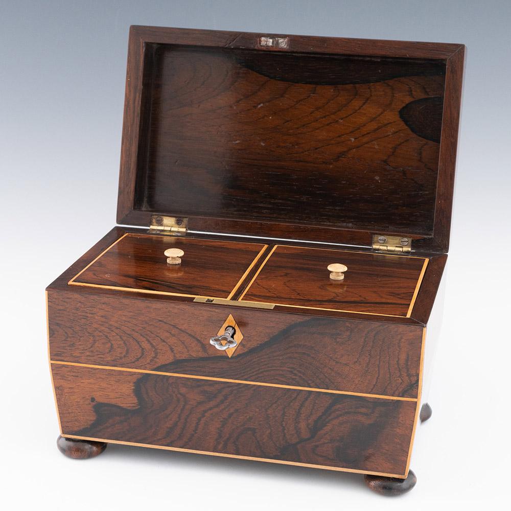 British Regency Tea Caddy of Sarcophagus Form c1820 For Sale