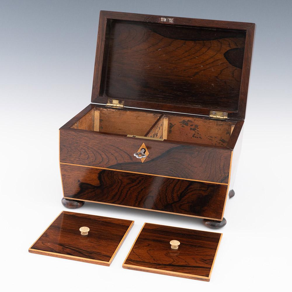 Regency Tea Caddy of Sarcophagus Form c1820 In Good Condition For Sale In Tunbridge Wells, GB