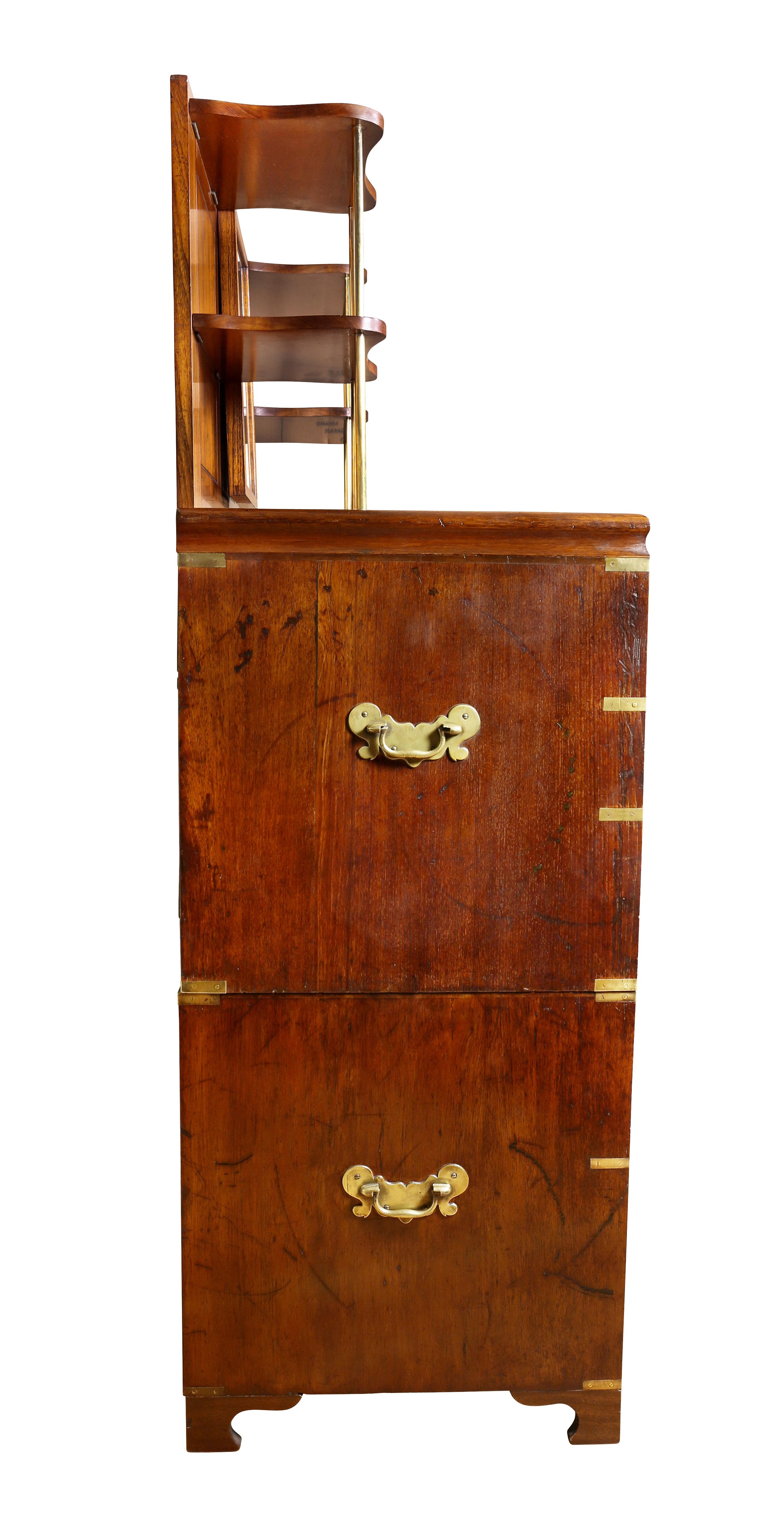 Regency Teakwood and Brass-Mounted Campaign Chest 6