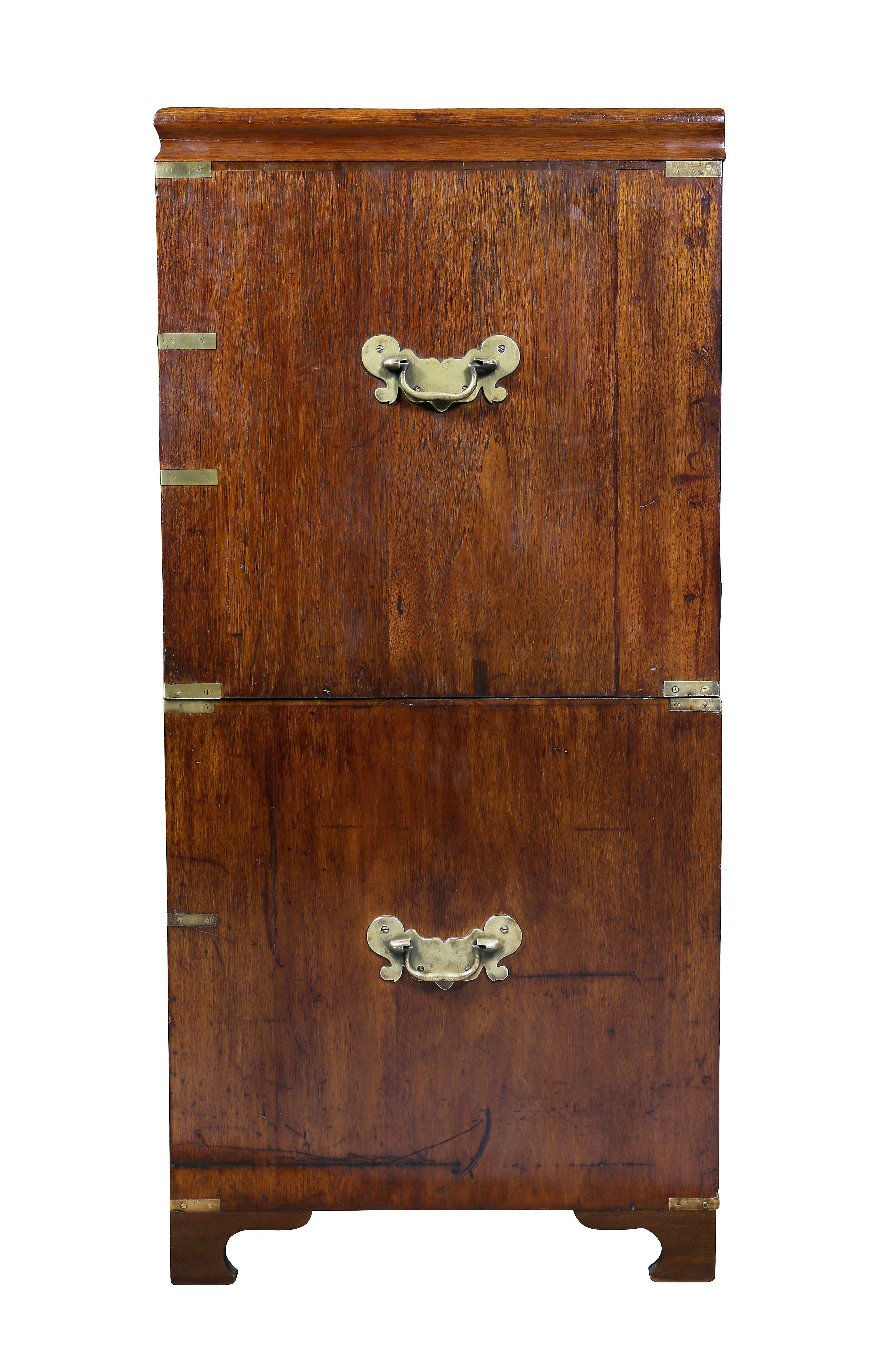 Regency Teakwood and Brass-Mounted Campaign Chest 7