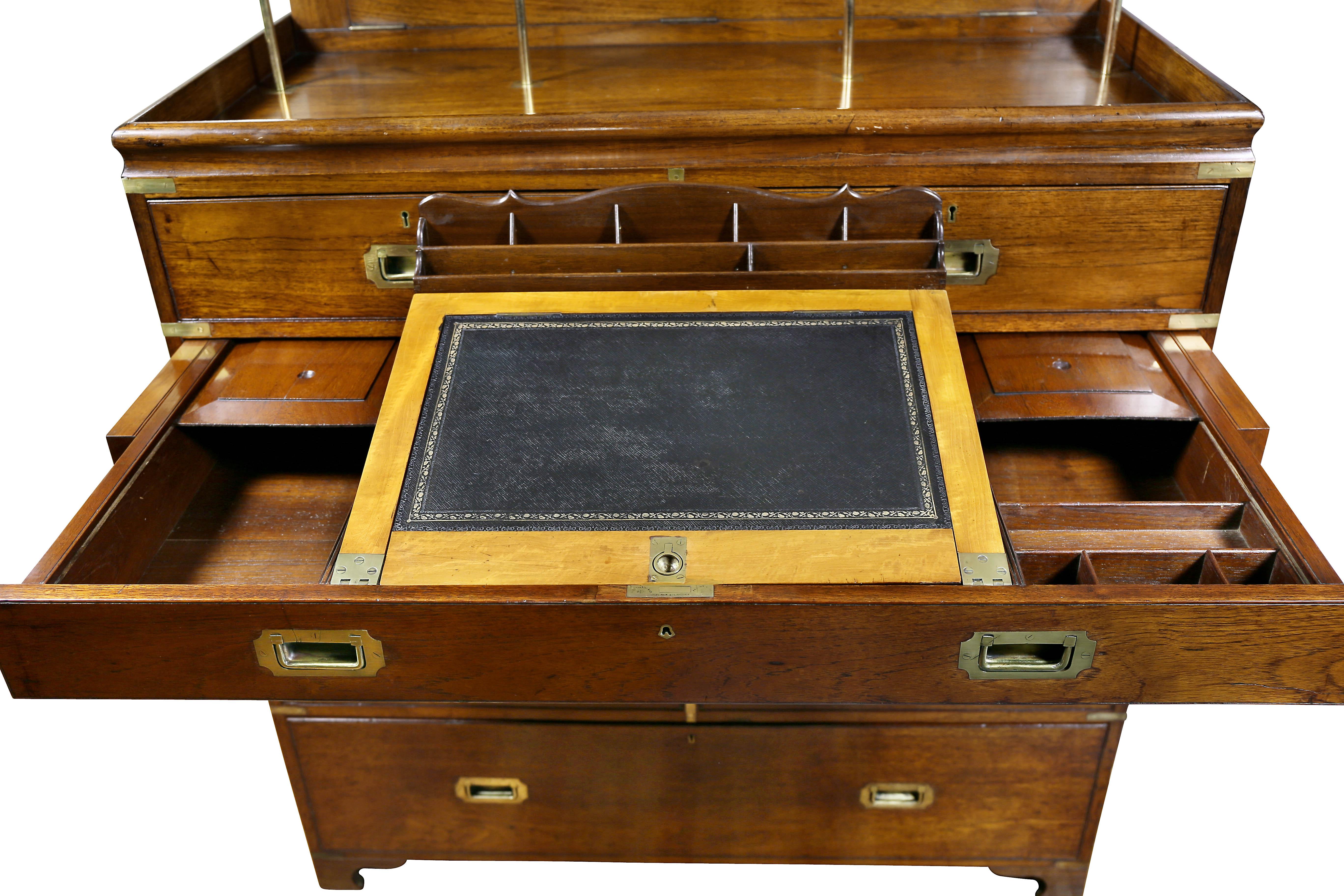 Regency Teakwood and Brass-Mounted Campaign Chest 1