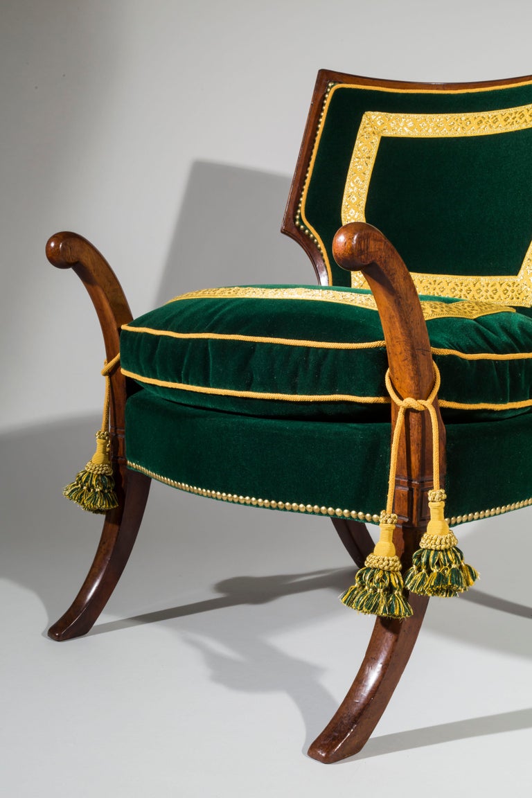 Regency Thomas Hope Greek Revival Klismos Library Chair ...