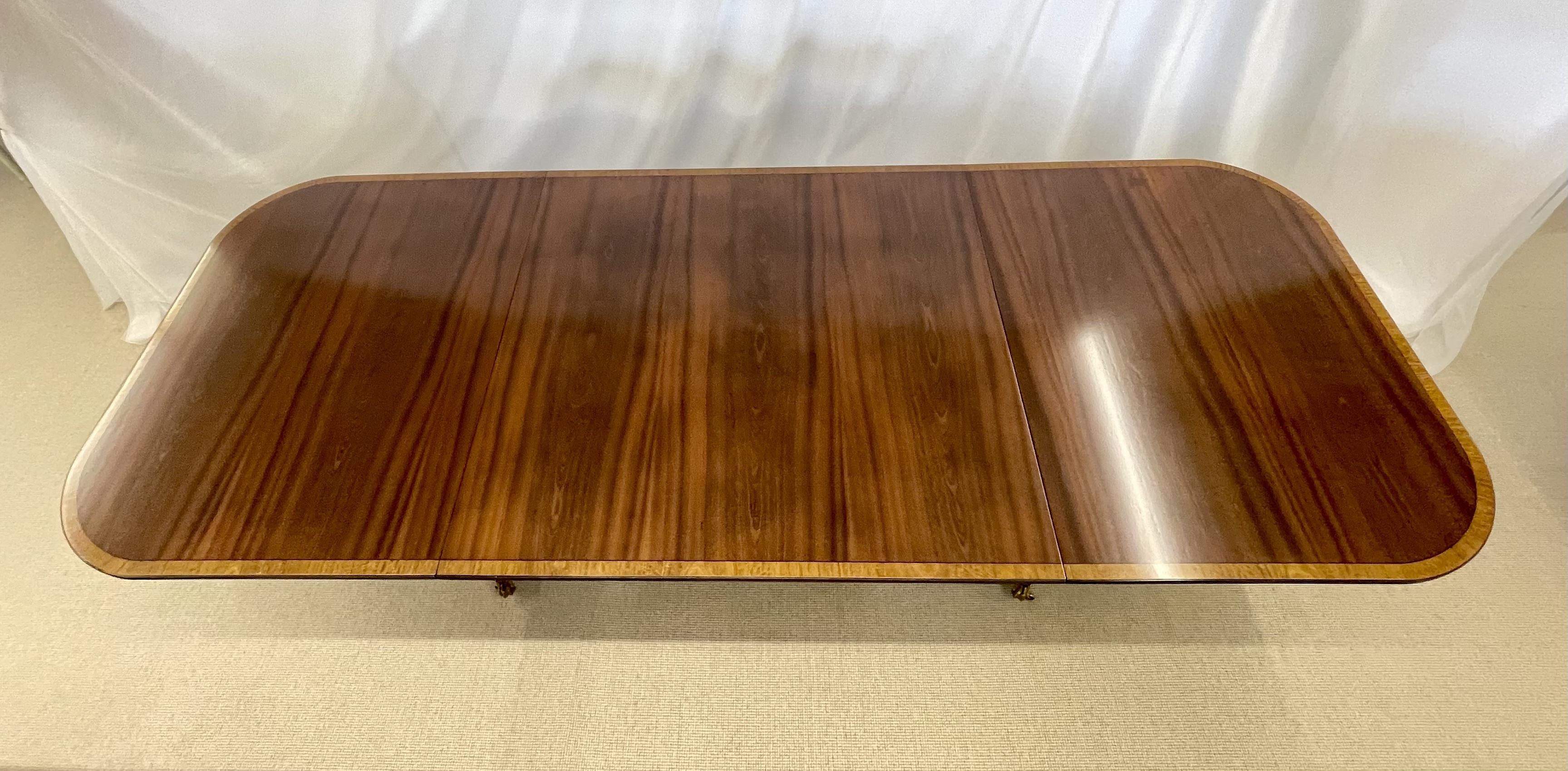 Metal Regency Three-Pedestal Tilt-Top Dining Table, Banded, 19th/20th Century